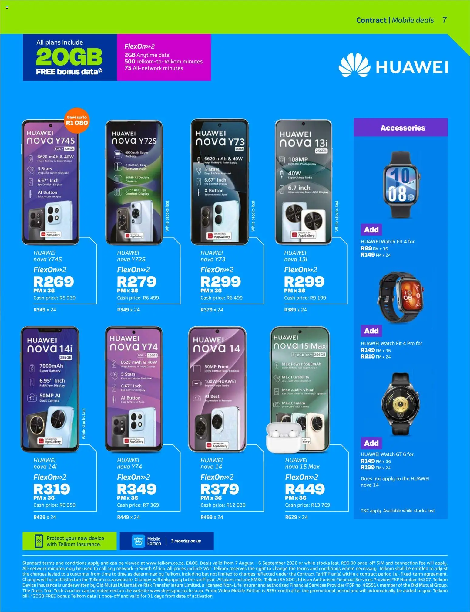 New Telkom catalogue – valid from 07/08/2026 | Page: 7 | Products: Data, Sim, Camera, Water