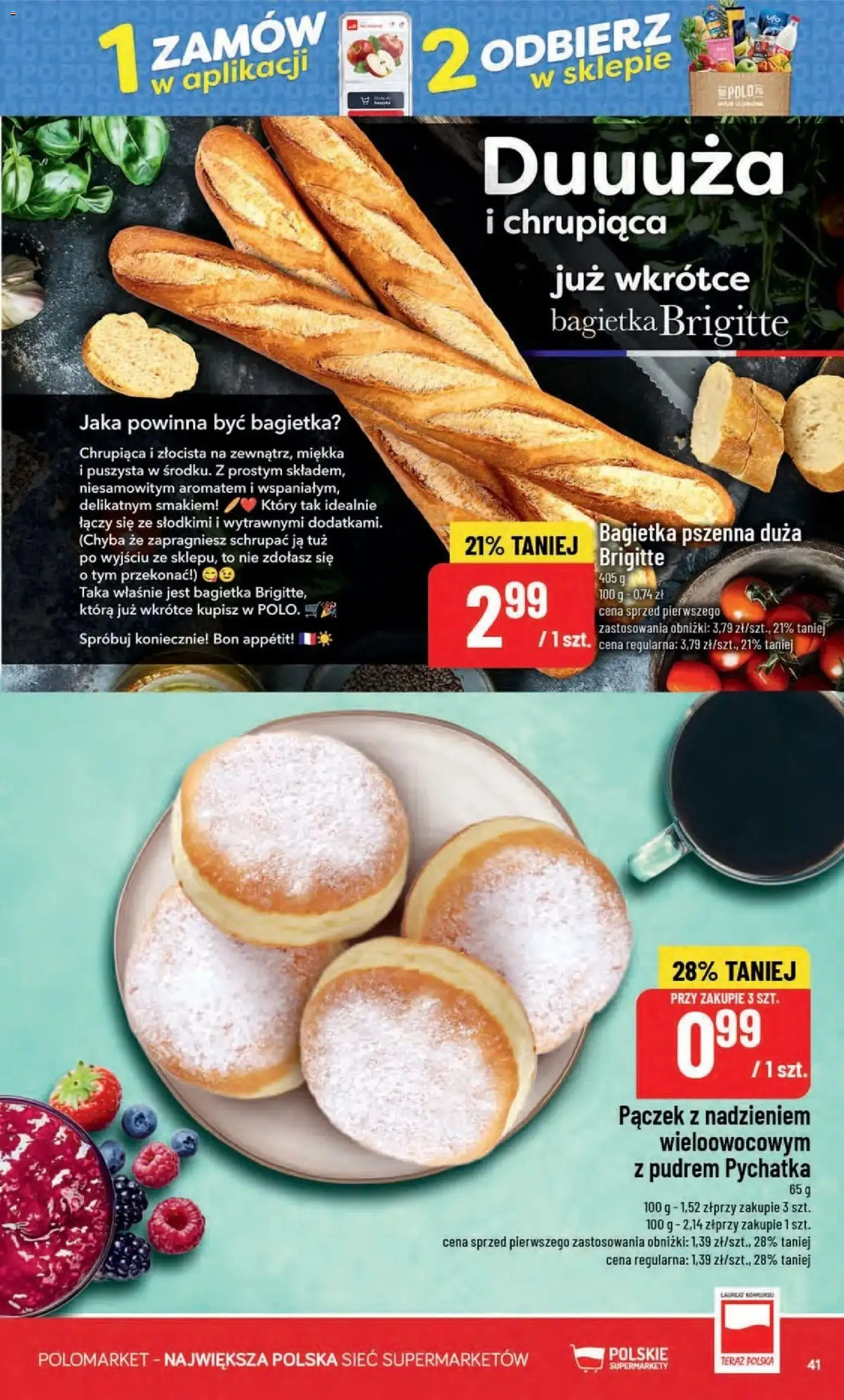 Nowa POLOmarket gazetka od jutra 02.09.2026 | Strona: 41 | Produkty: Pączek, Bagietka
