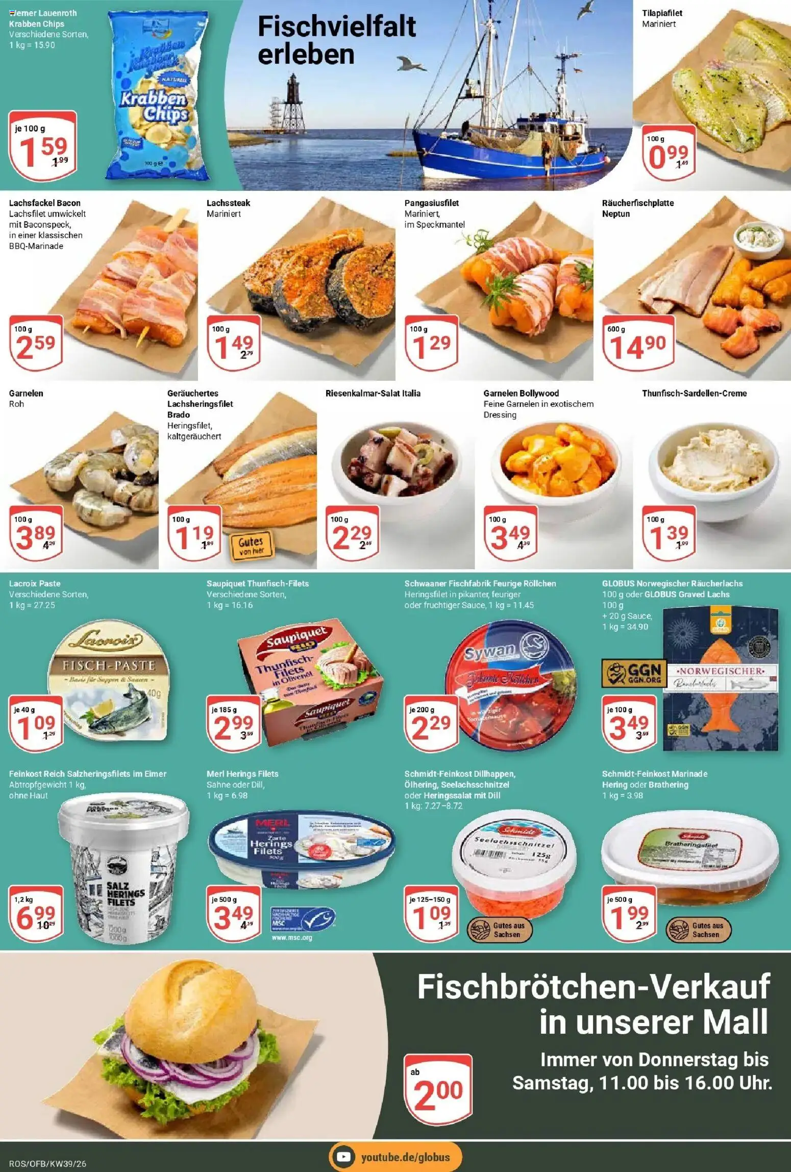 Globus Prospekt Lambrechtshagen (ab 21.09.2026) » Angebote online | Seite: 12 | Produkte: Olivenol, Garnelen, Lachs, Salz