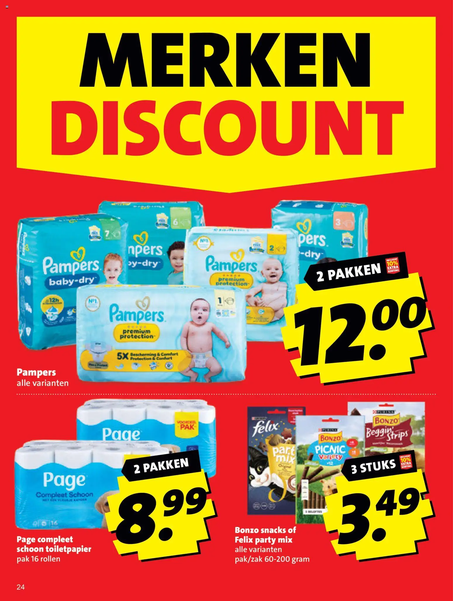 {H1} | Pagina: 24 | Producten: Snacks, Pampers, Toiletpapier