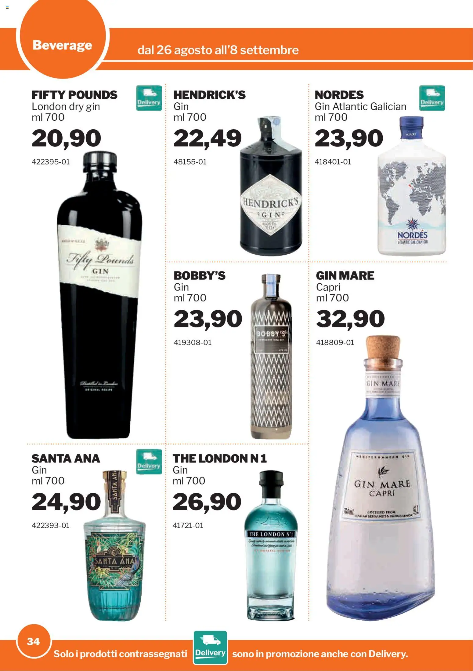 Volantino Sogegross del 26/08/2026 | Pagina: 34 | Prodotti: Gin, The