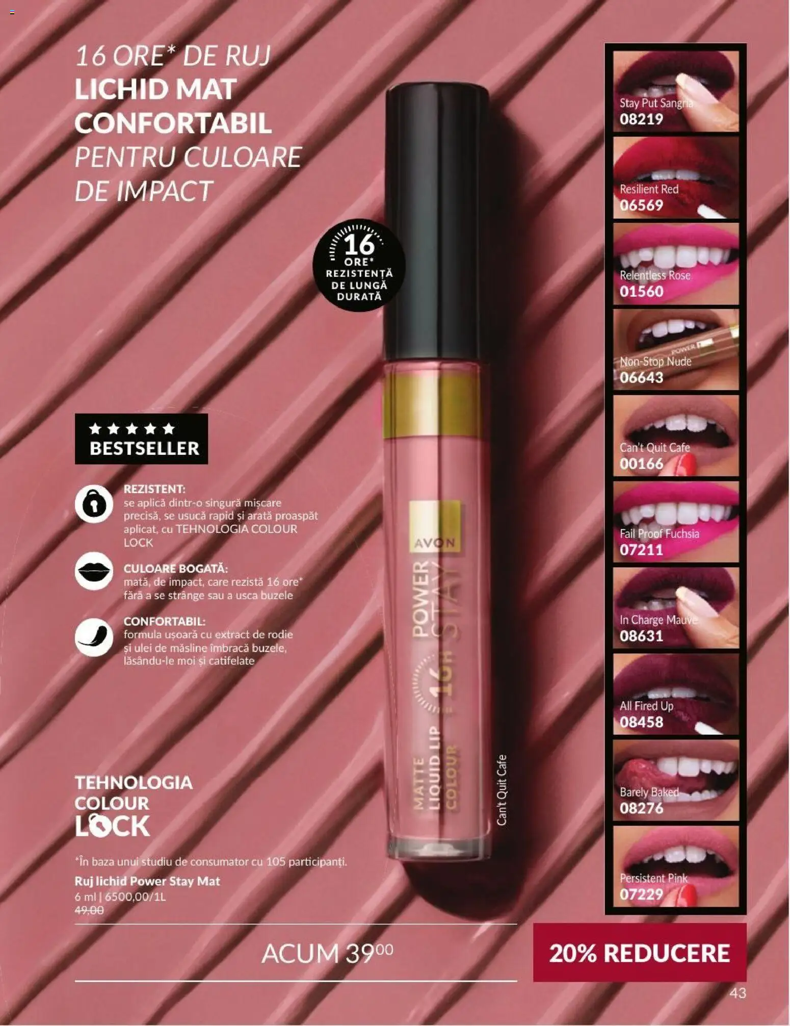 Noul catalog Avon – valabil de la 01.09.2026 | Pagină: 43 | Produse: Măsline, Ruj, Ulei, Power