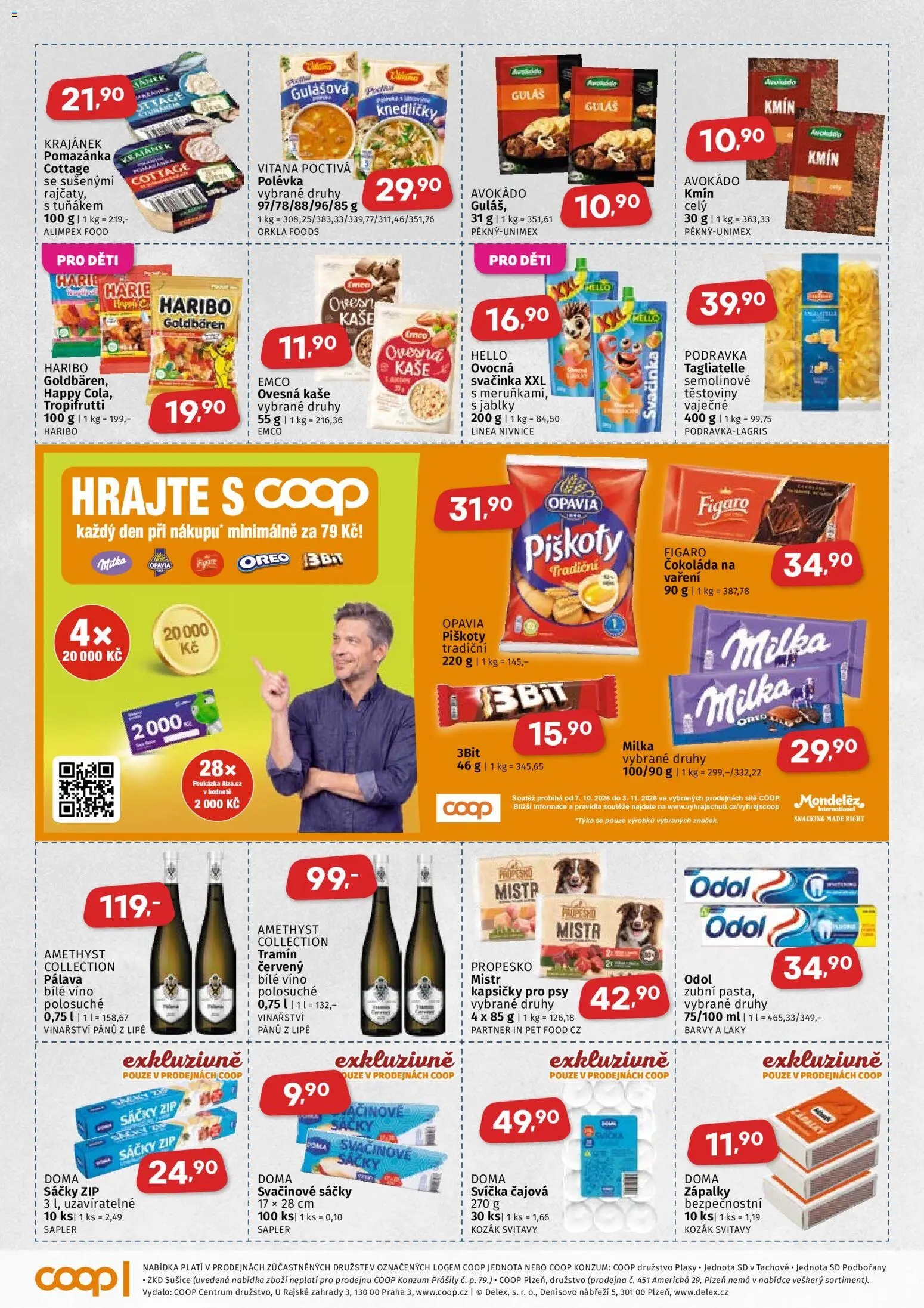 Coop leták - Západočeský region od 07.10.2026 | Strana: 3 | Produkty: Bílé víno, Piškoty, Guláš, Čokoláda na vaření