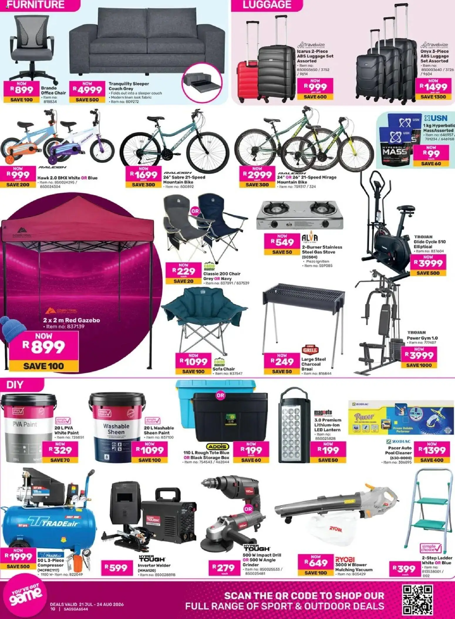 Game - Catalogue valid from 21/07/2026 | Page: 10 | Products: Couch, Game, Grill, Grinder