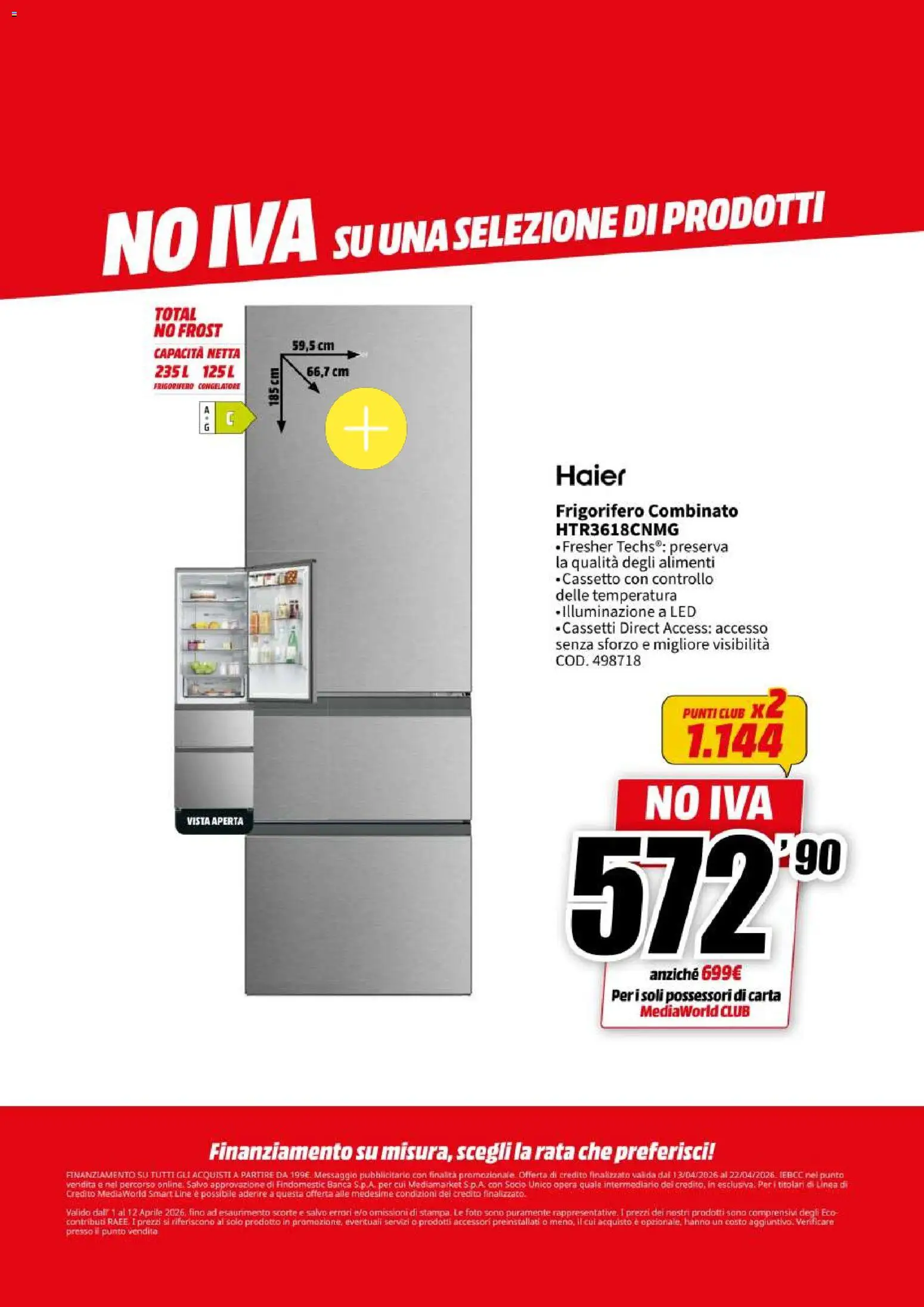 Volantino Media World del 13.04.2026 | Pagina: 39 | Prodotti: Frigorifero, Congelatore, Frigorifero combinato