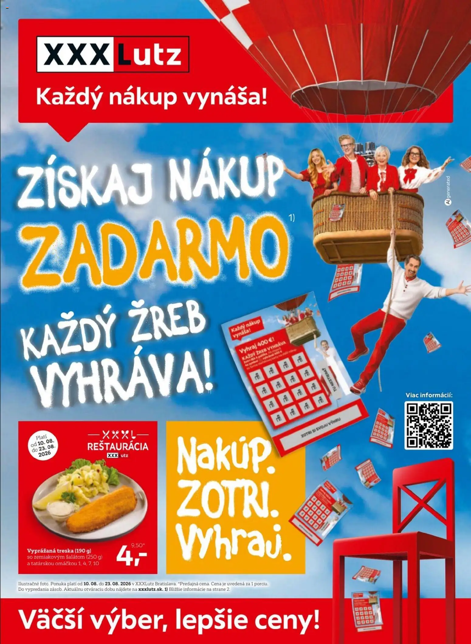 Nové XXXLutz akcie – leták je platný od 10.08.2026 | Strana: 1 | Produkty: Treska