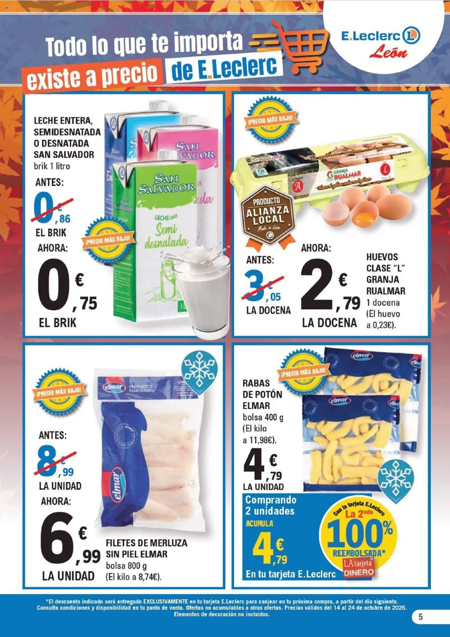 E.Leclerc - León │ válido desde el 14/10/2026 | Página: 5 | Productos: Leche, Leche UHT, Té, Bolsa