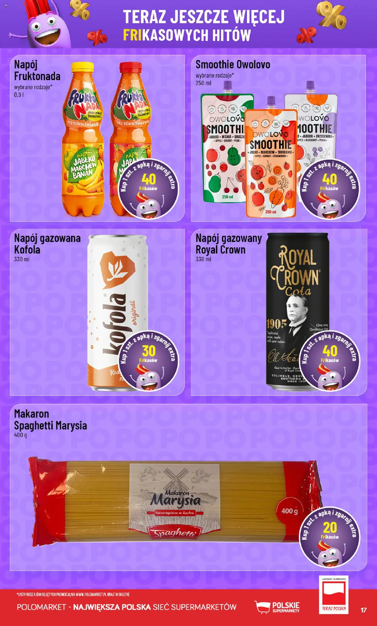 POLOmarket gazetka - Frikasowe Hity od 02.09.2026 | Strona: 17 | Produkty: Spaghetti, Makaron spaghetti, Smoothie, Banan