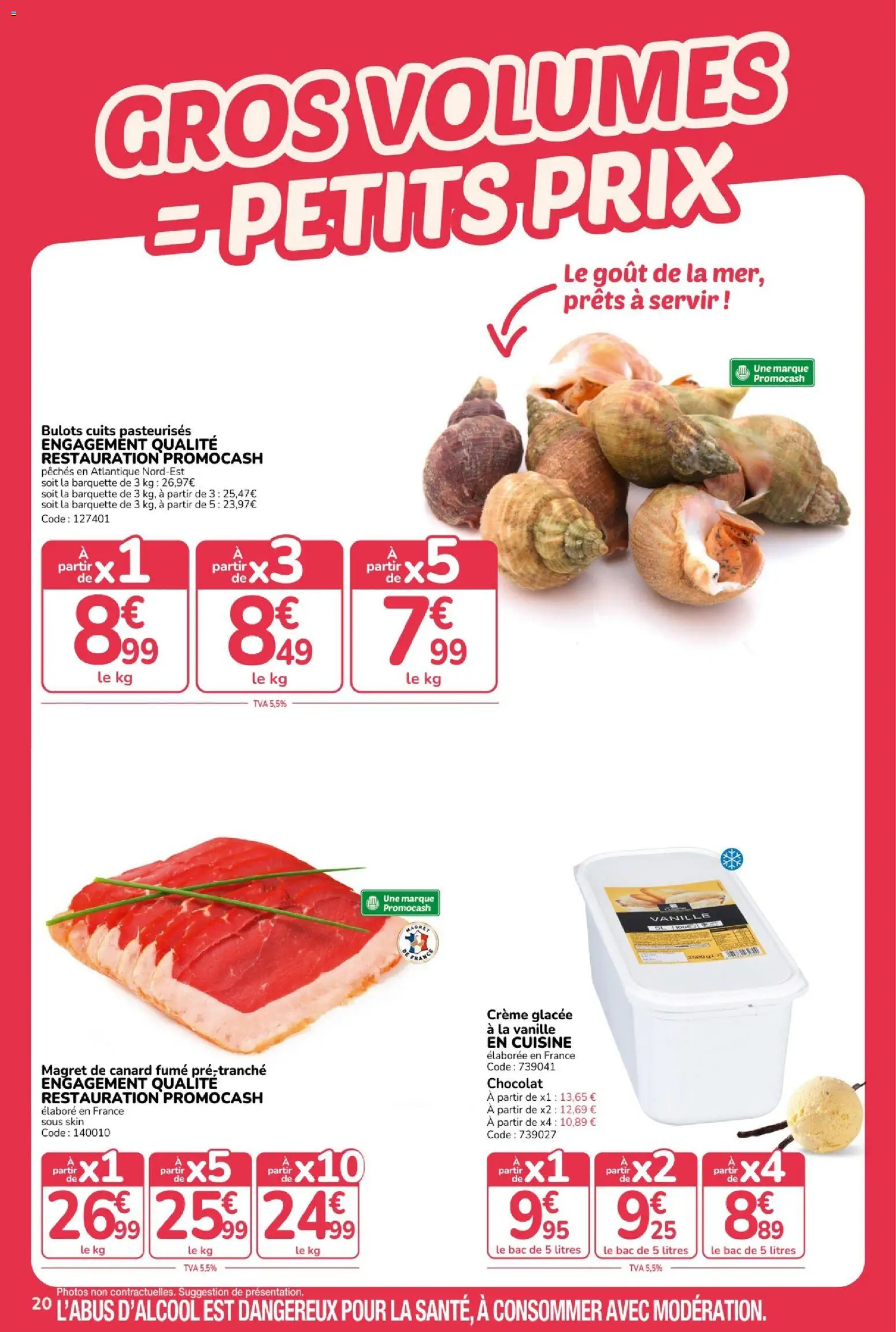 {H1} | Page: 20 | Produits: Magret de canard, Vanille, Pêches, Crème