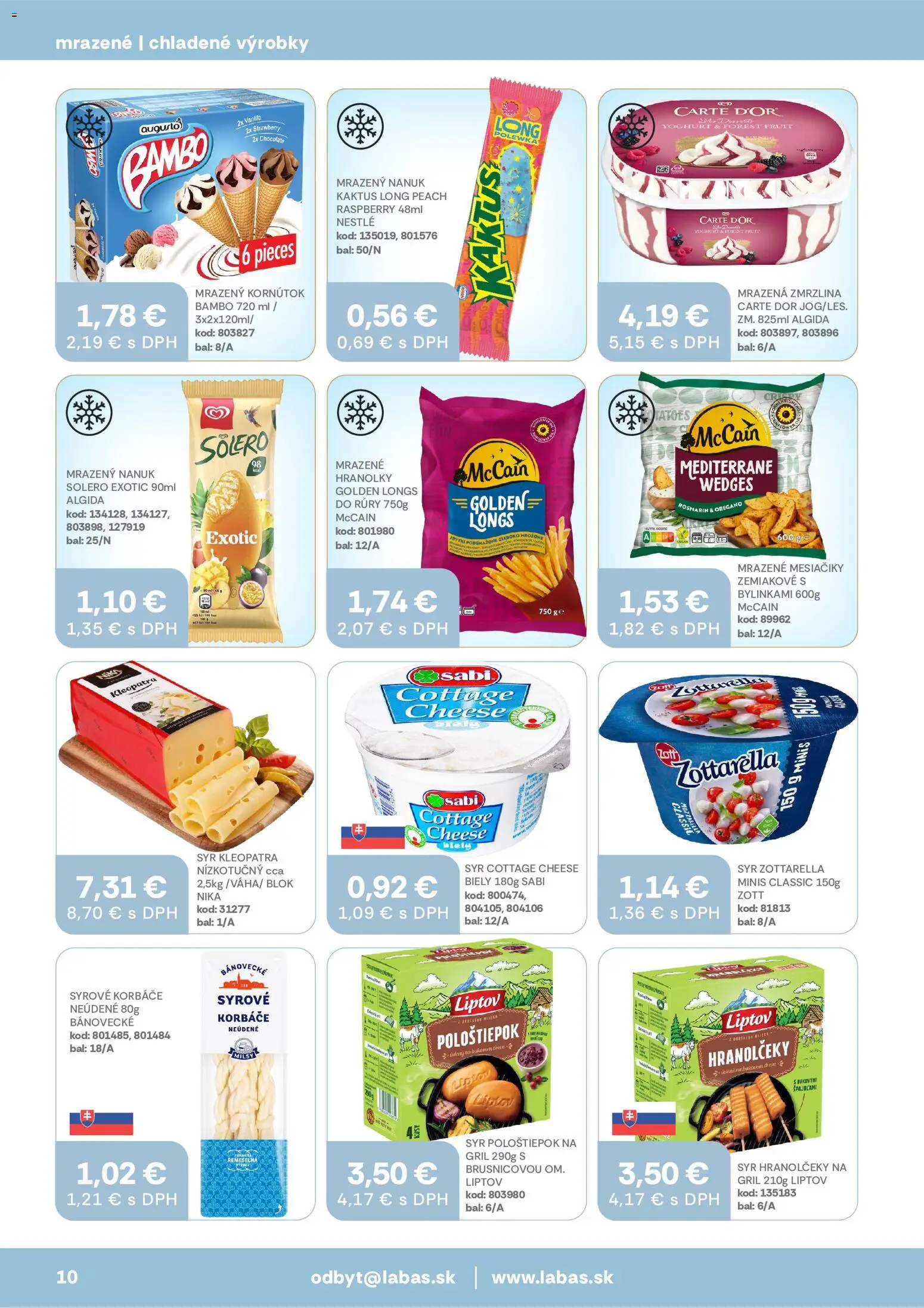 Nové Labaš akcie – leták je platný od 03.07.2026 | Strana: 10 | Produkty: Gril, Syr, Mozzarella