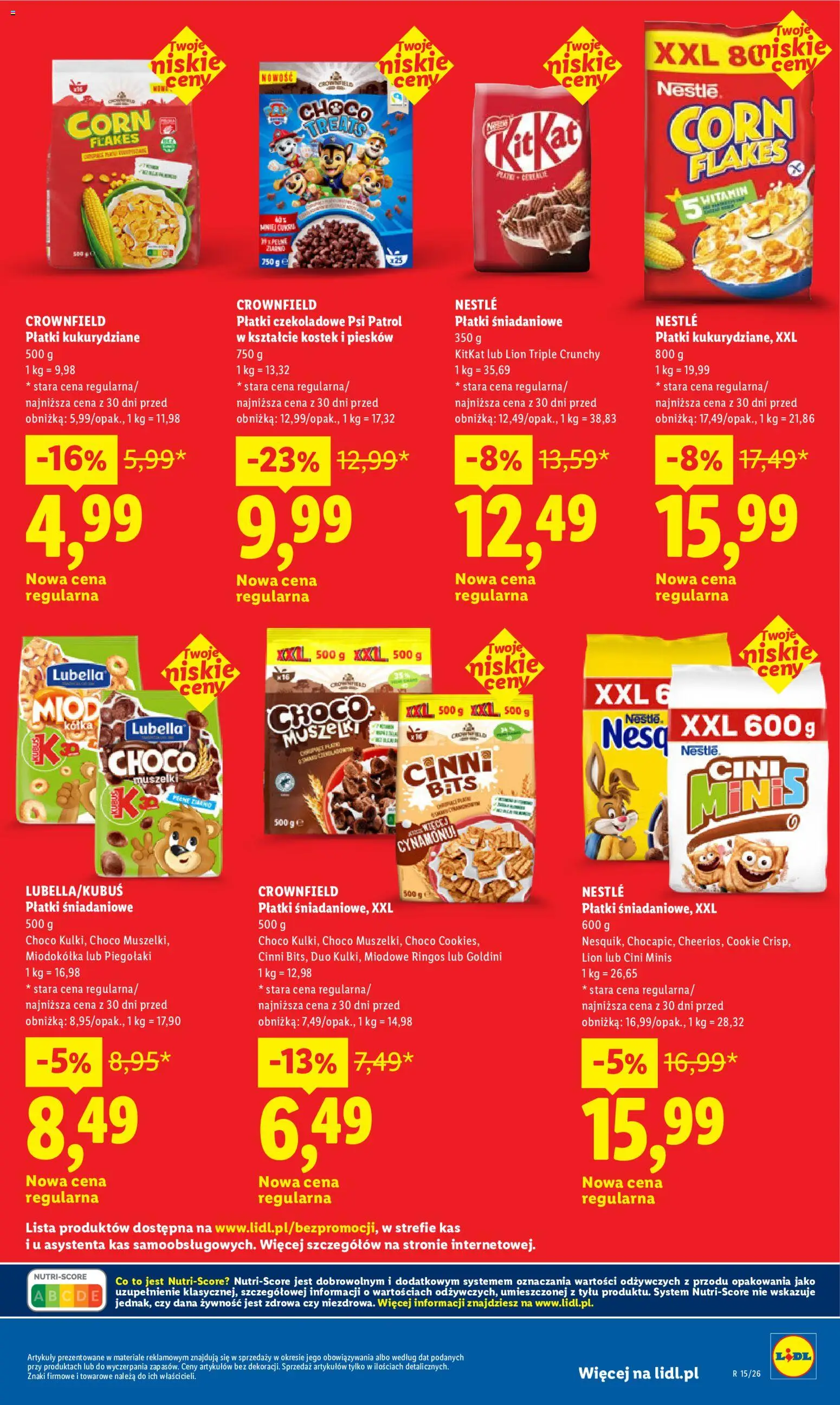Lidl gazetka - Oszczędzaj każdego dnia od 04.07.2026 | Strona: 15 | Produkty: Cini Minis, Żywność, Płatki kukurydziane, Corn Flakes