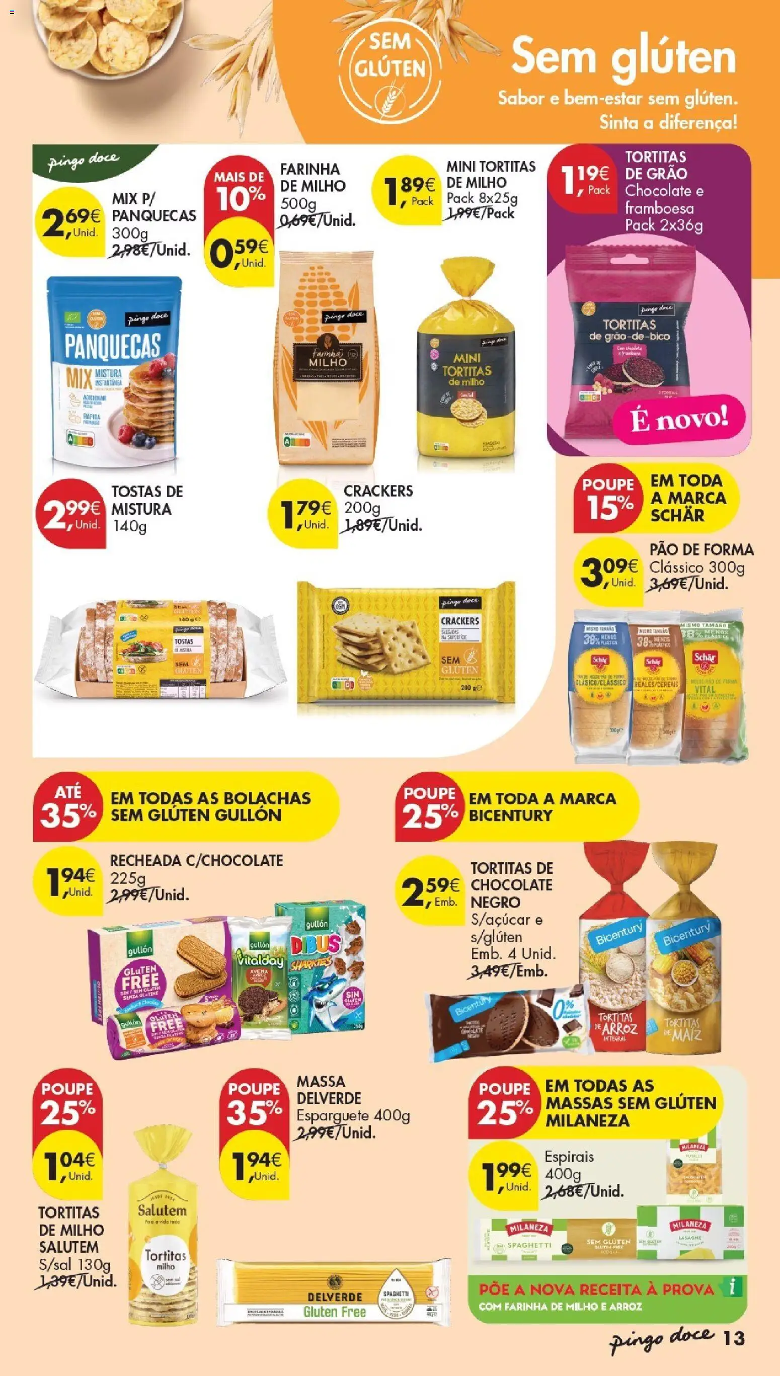 Pingo Doce Escolhas Equilibradas │ válido de 30/06/2026 | Página: 13 | Produtos: Pão de forma, Bolachas, Pão, Milho