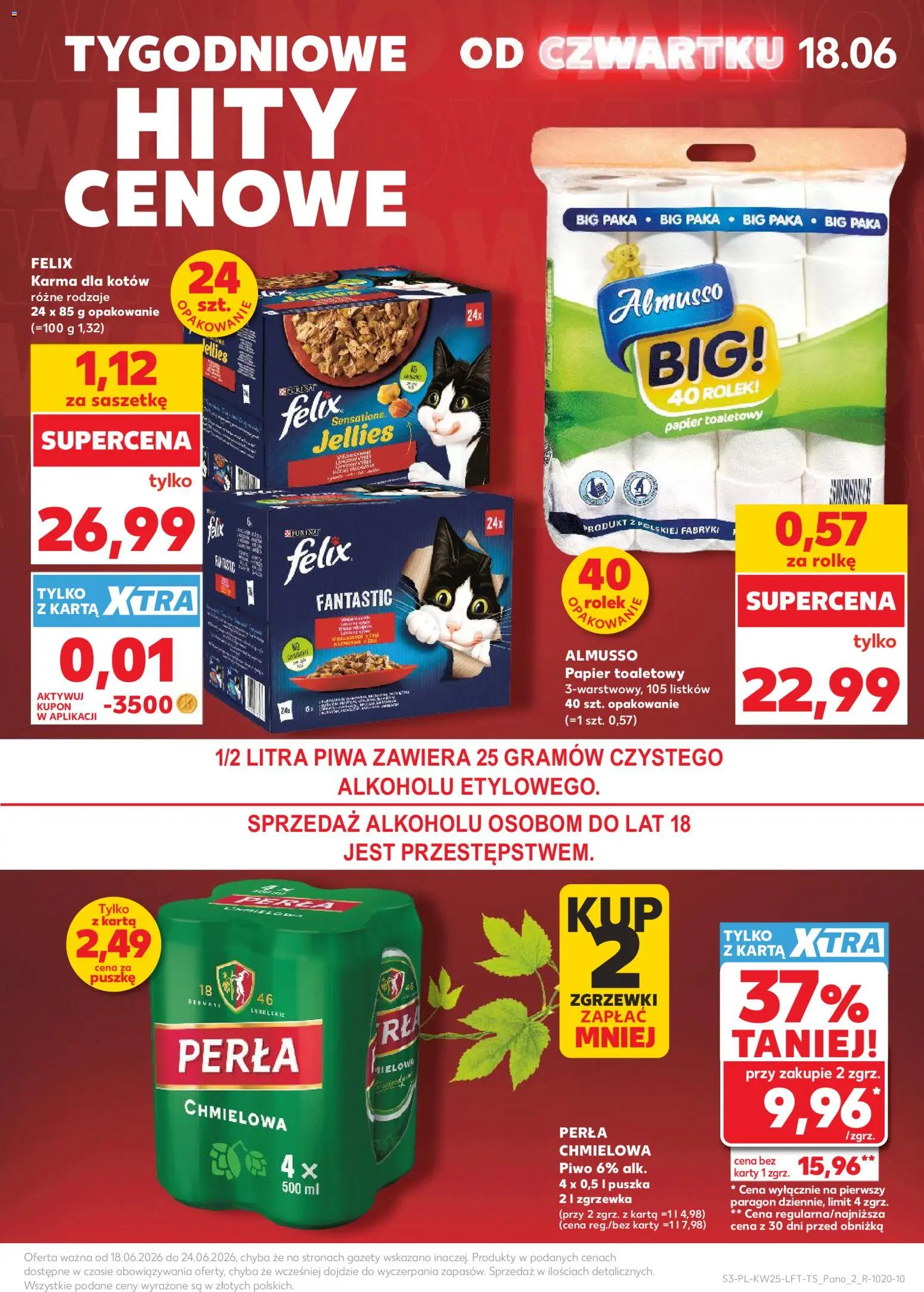 Kaufland Polsko leták od 18.06.2026 | Strana: 3 | Produkty: Felix, Perla, Karty