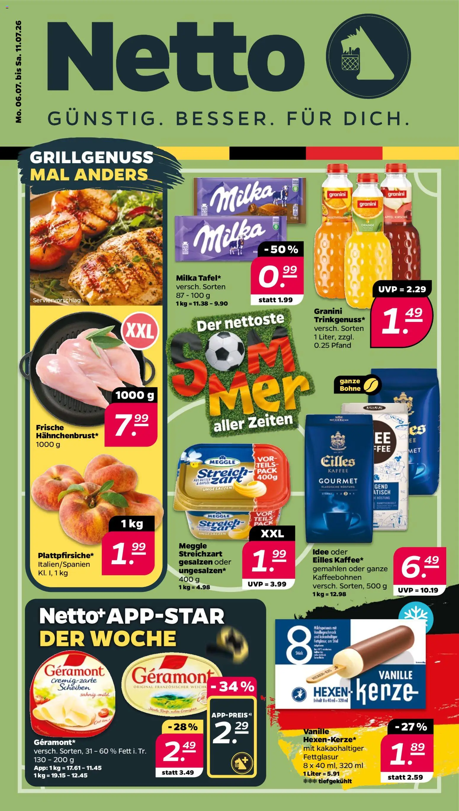 Netto Prospekt – gültig ab 06.07.2026 | Seite: 1 | Produkte: Geramont, Kaffee, Rapsöl, Granini