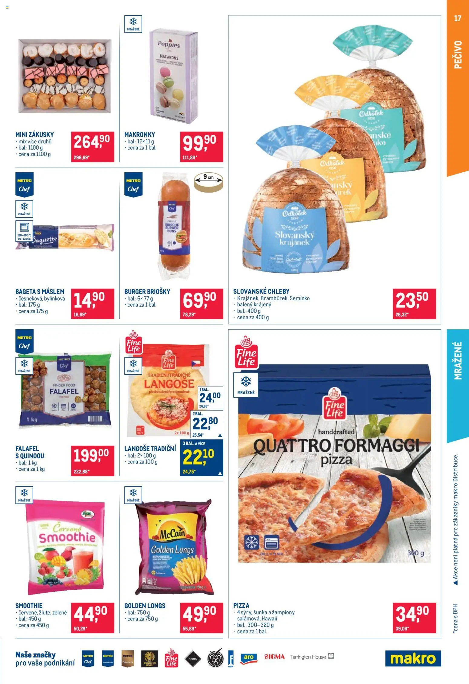 Makro leták - Pro milovníky jídla od 12.08.2026 | Strana: 17 | Produkty: Šunka, Falafel, Makronky, Bageta