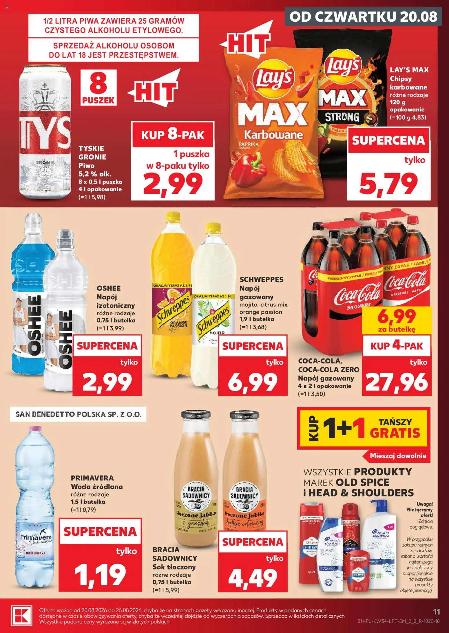 Kaufland gazetka od 20.08.2026 | Strona: 11 | Produkty: Gruszka, Mojito, Head & Shoulders, Piwo