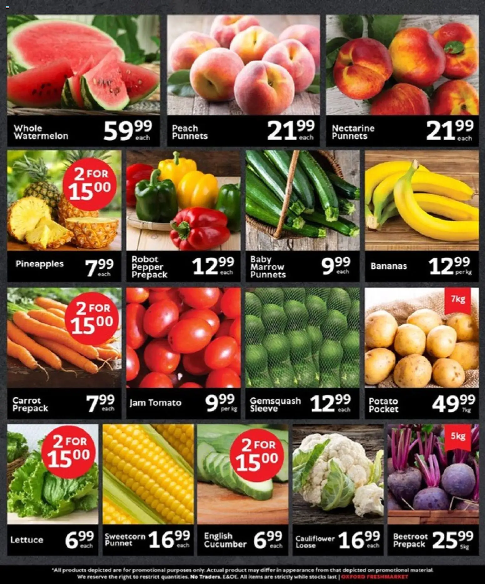 New Oxford Freshmarket catalogue – valid from 24/10/2026 | Page: 2 | Products: Bananas, Pepper, Lettuce, Peach