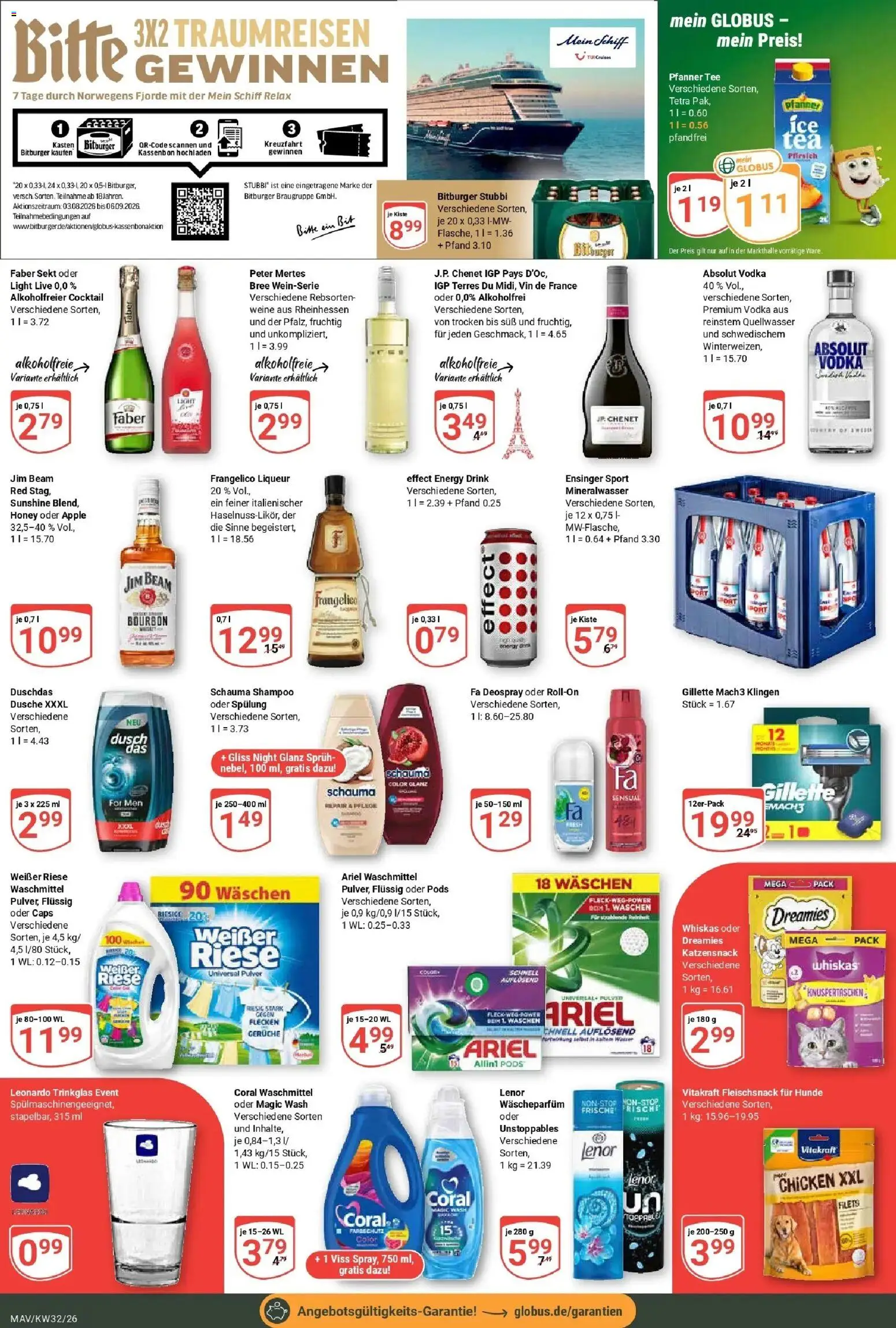 Globus Prospekt Mannheim (ab 03.08.2026) » Angebote online | Seite: 3 | Produkte: Lenor, Jim beam, Coral waschmittel, Duschdas