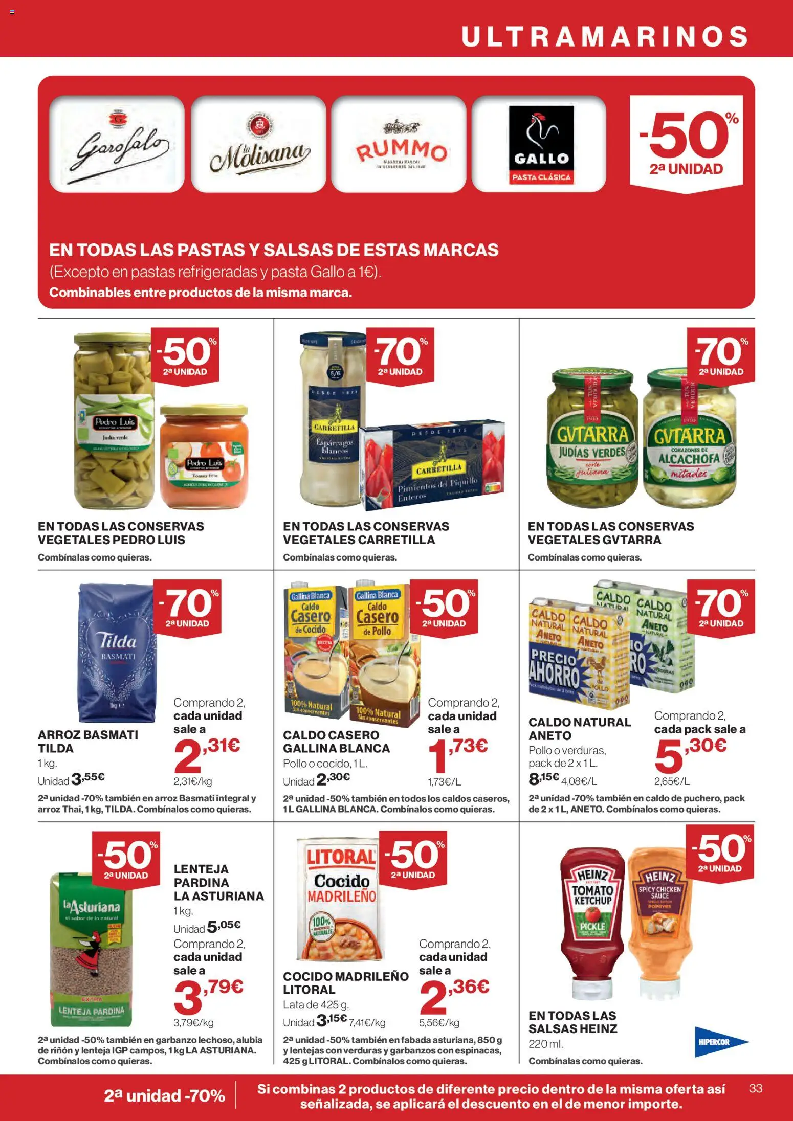 Hipercor catálogo │ válido desde el 24/09/2026 | Página: 33 | Productos: Kétchup, Conservas, Arroz, Pollo