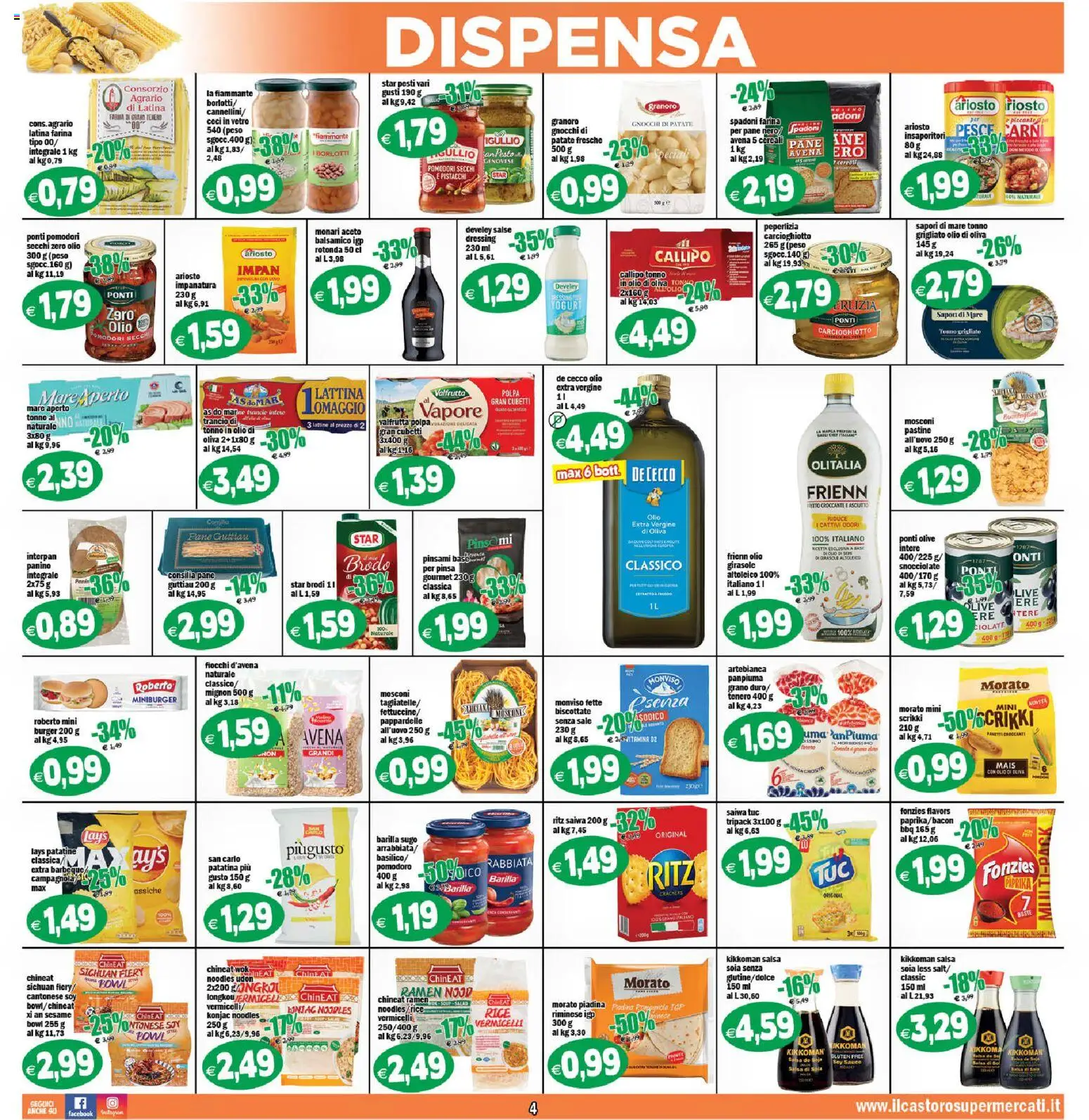 Volantino Il Castoro del 02/10/2026 | Pagina: 4 | Prodotti: Pane, Farina, Salse, Gnocchi