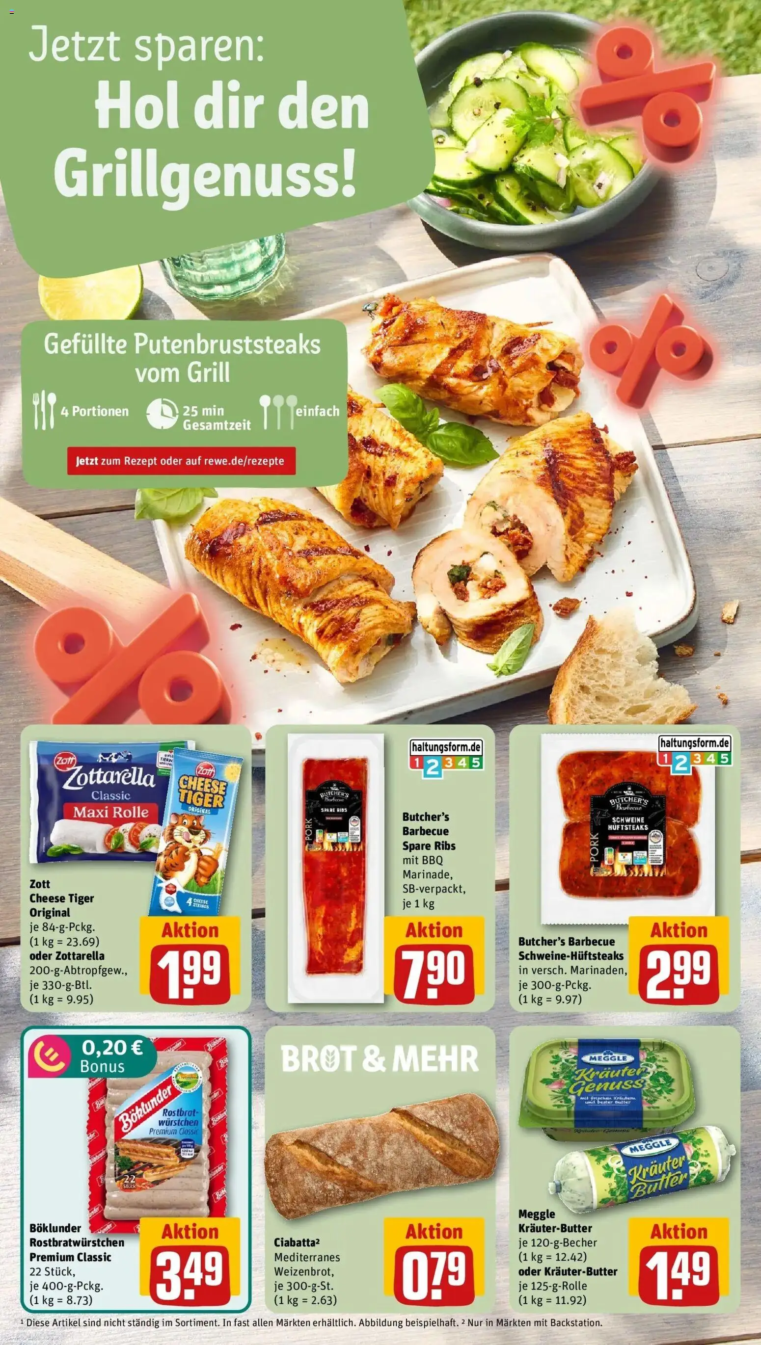 REWE Prospekt ab 03.08.2026 zum Blättern » Angebote | Seite: 4 | Produkte: Grill, Butter, Spare ribs, Kräuterbutter