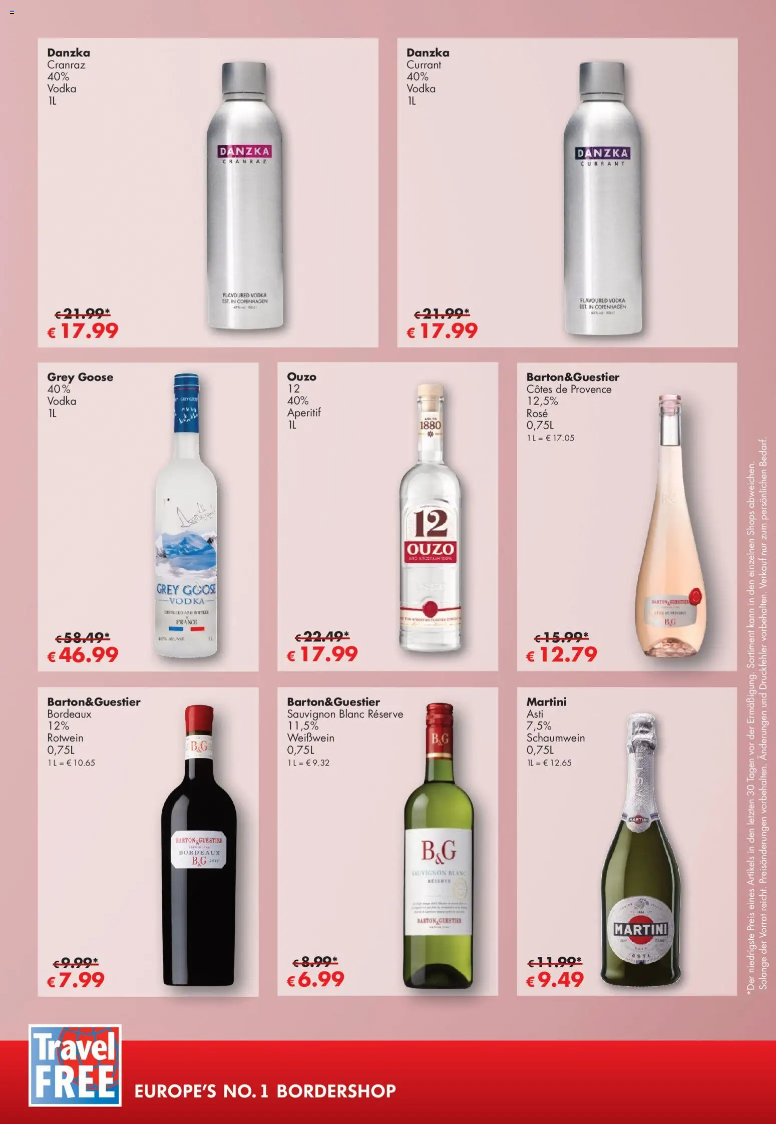 Travel Free Angebote – gültig ab 01.05.2026 | Seite: 9 | Produkte: Ouzo, Weißwein, Rotwein, Vodka