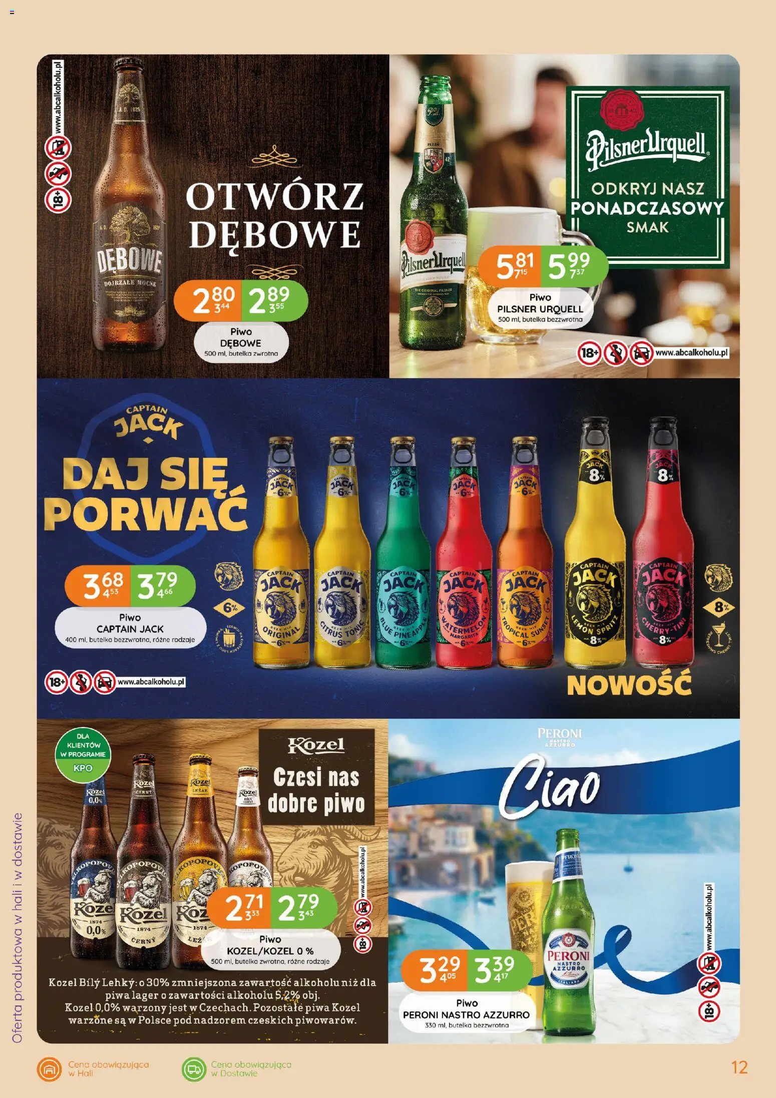 Eurocash gazetka - Witaj Uniwersytecie od 17.09.2026 | Strona: 12 | Produkty: Pilsner urquell, Piwo