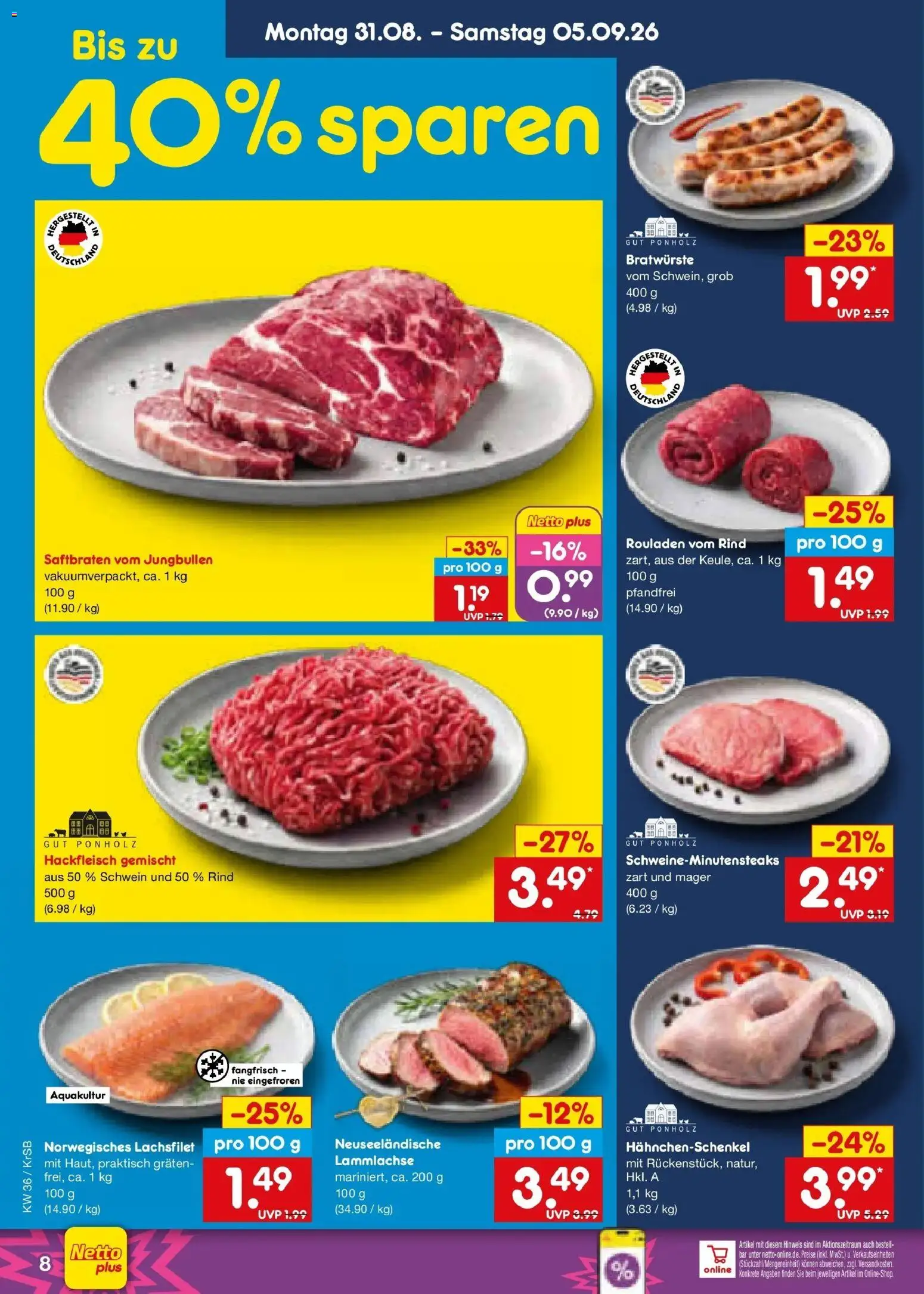 Netto Marken-Discount Prospekt Jüchen – gültig ab 31.08.2026 | Seite: 10 | Produkte: Hahnchenschenkel, Hackfleisch