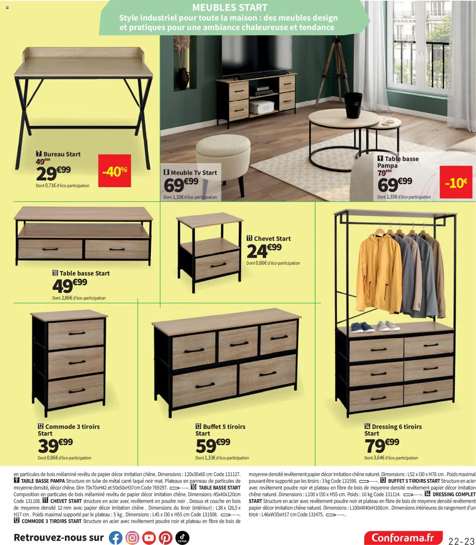 {H1} | Page: 23 | Produits: Meuble TV, Commode, Buffet, Dressing