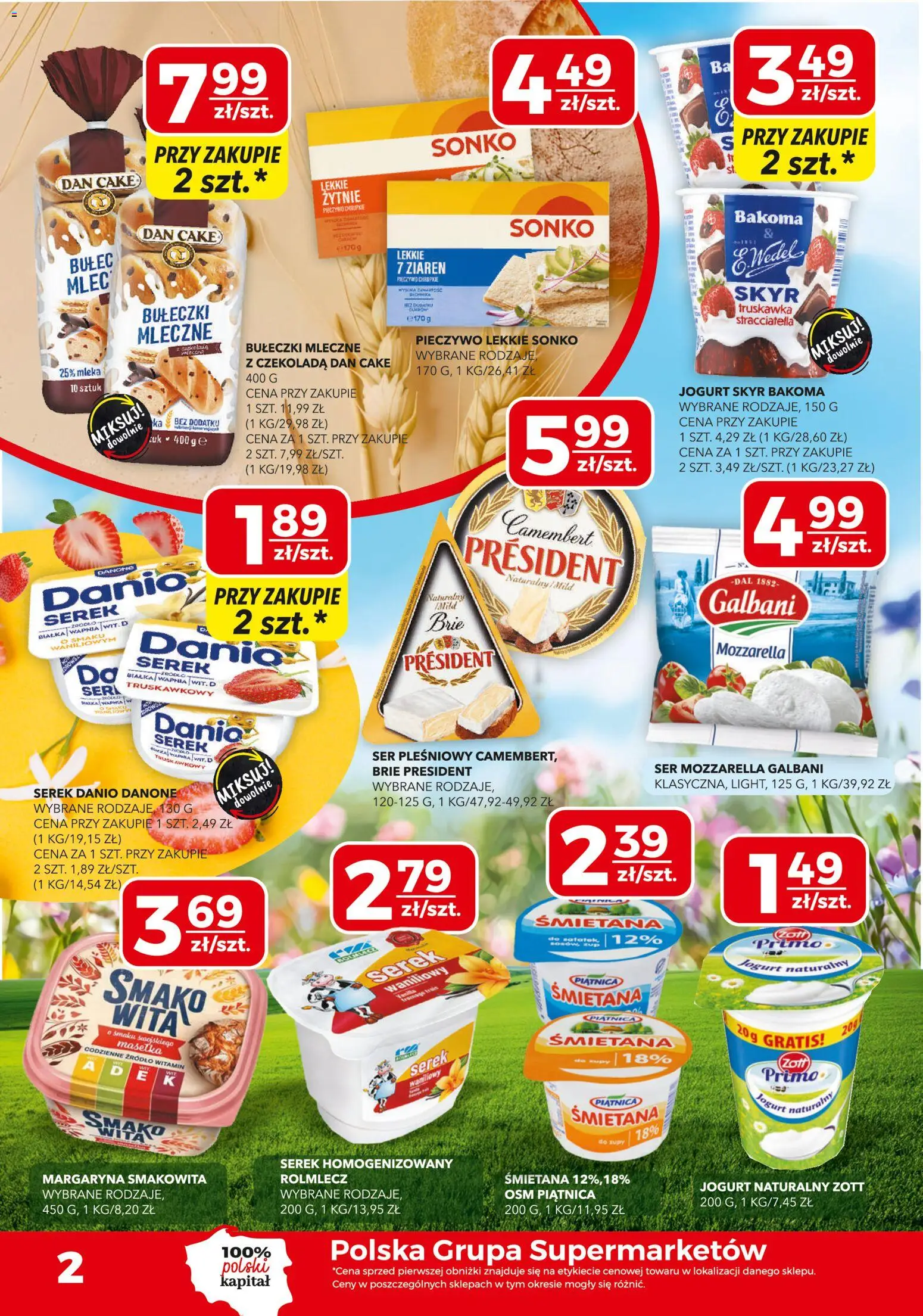 Top Market gazetka od 21.05.2026 | Strona: 2 | Produkty: Serek, Jogurt naturalny, Jogurt, Śmietana