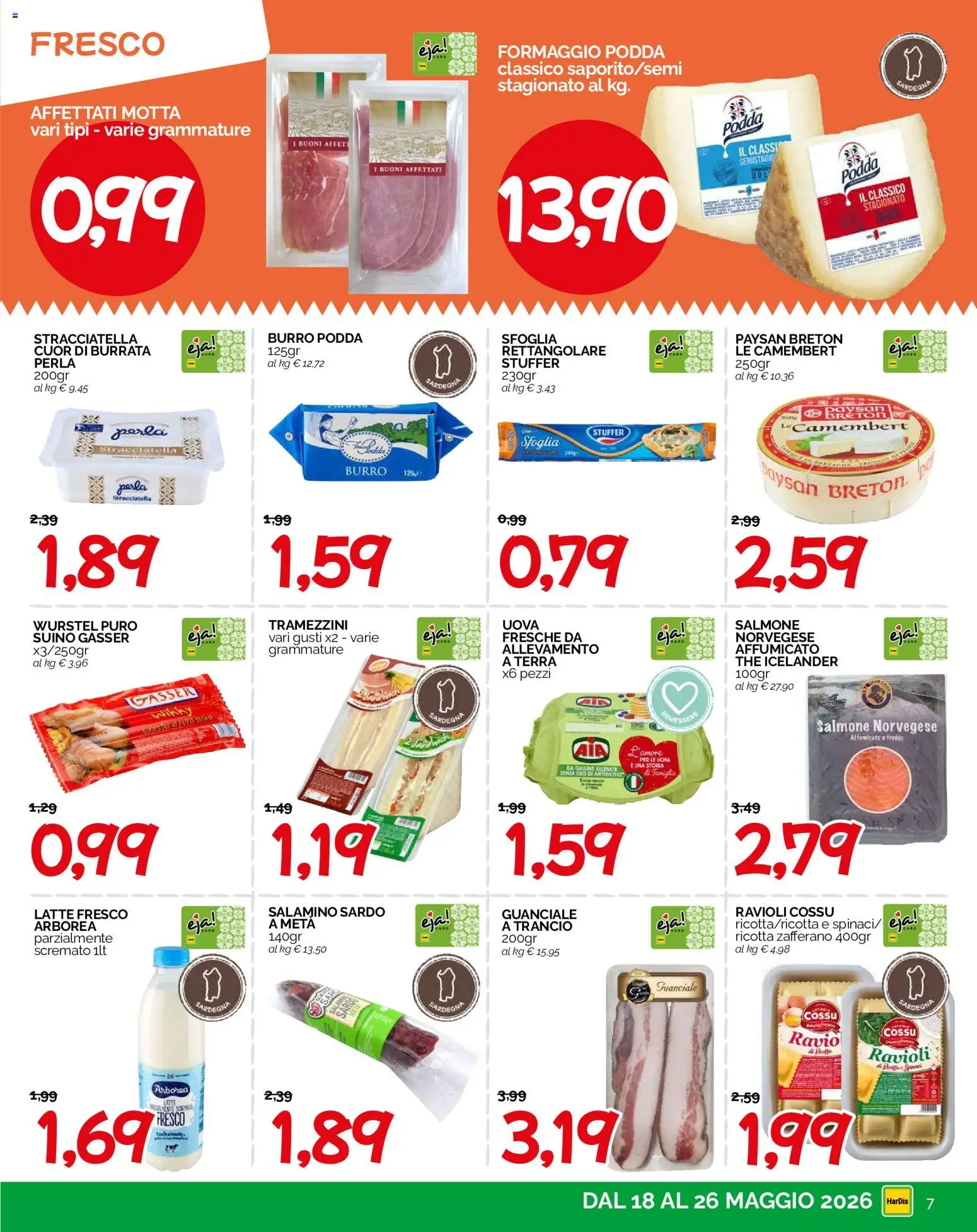 Volantino HarDis del 18.05.2026 | Pagina: 7 | Prodotti: Uova, The, Ricotta, Burrata