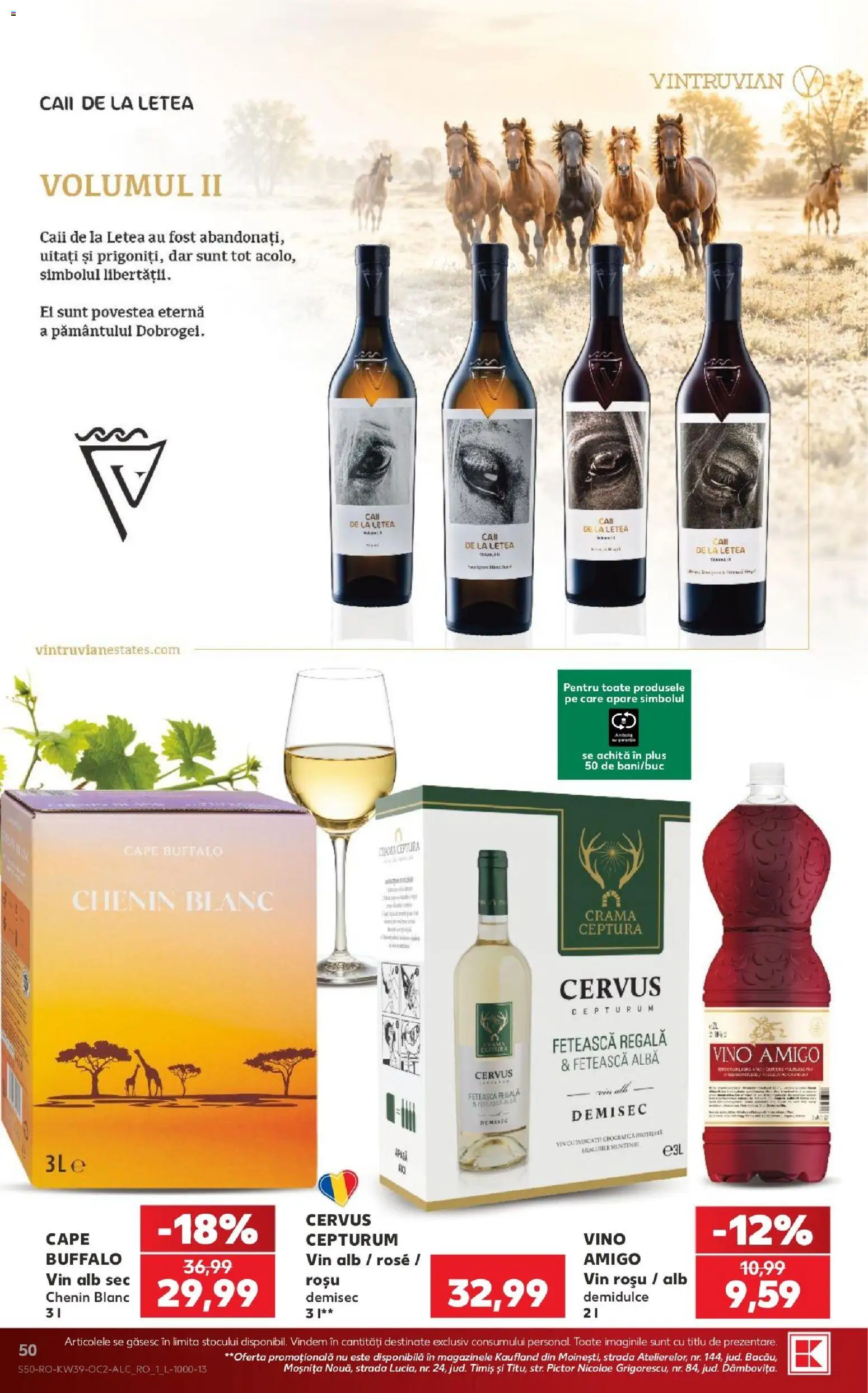 Noul catalog Kaufland – valabil de la 23.09.2026 | Pagină: 50 | Produse: Alba, Vin, Căni, Plus