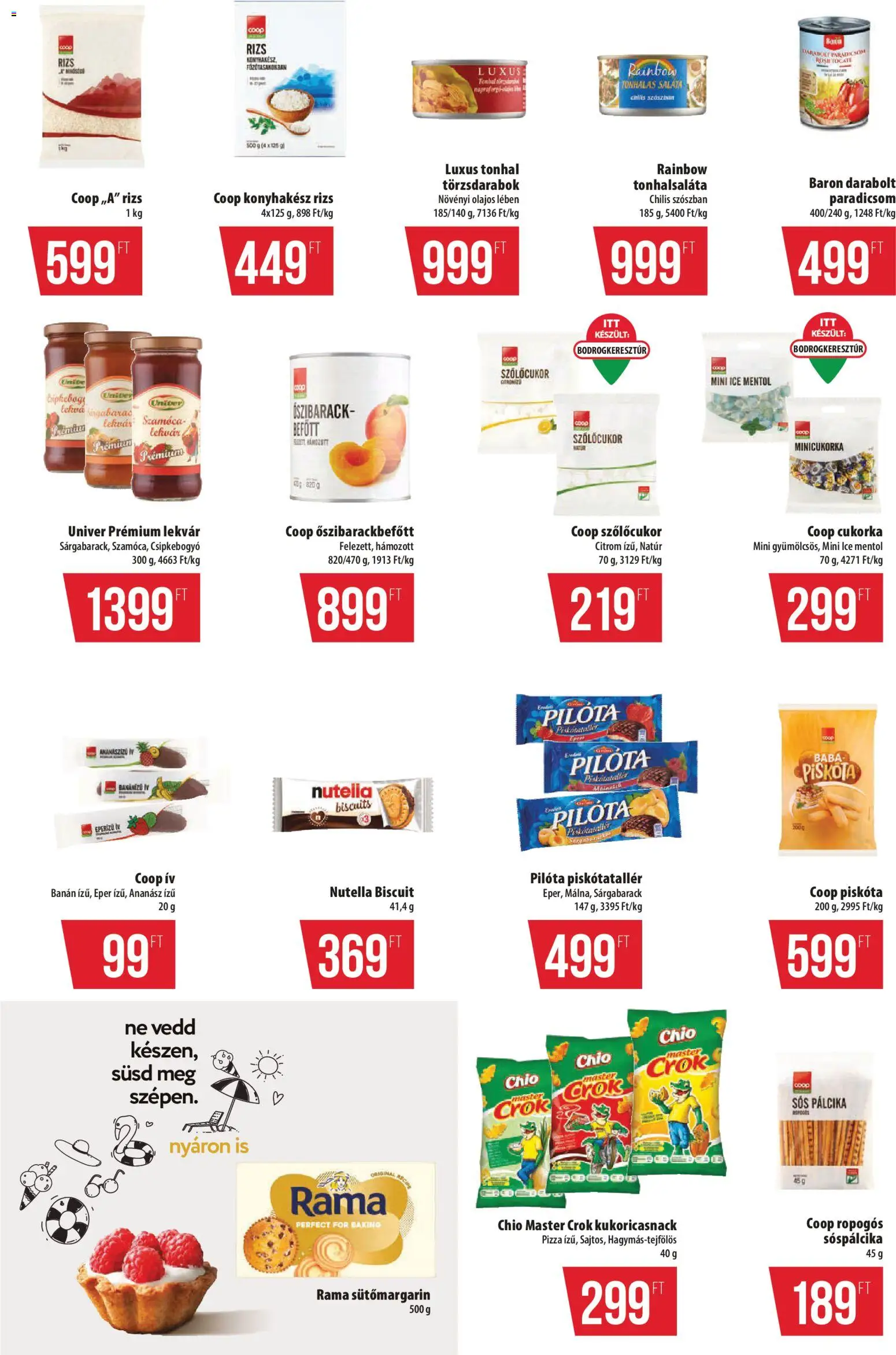 COOP akciós ujság - amely érvényes a következő dátumtól: 2026.07.30. | Oldal: 9 | Termékek: Sárgabarack, Lekvár, Sós pálcika, Szőlőcukor