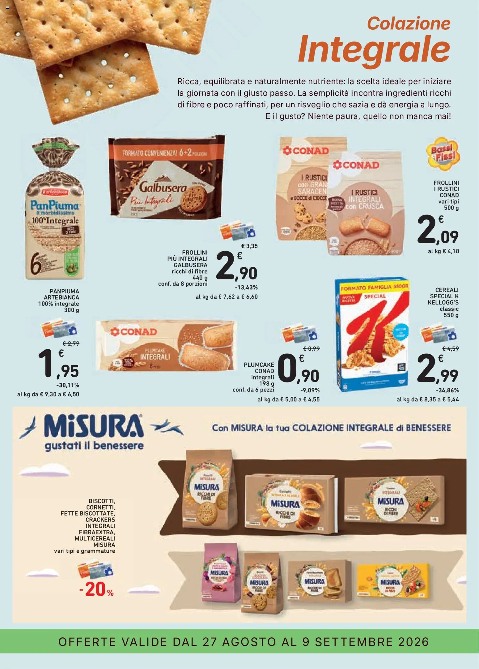Volantino Conad del 27/08/2026 | Pagina: 15 | Prodotti: Crackers, Ingredienti, Rustici, Frollini