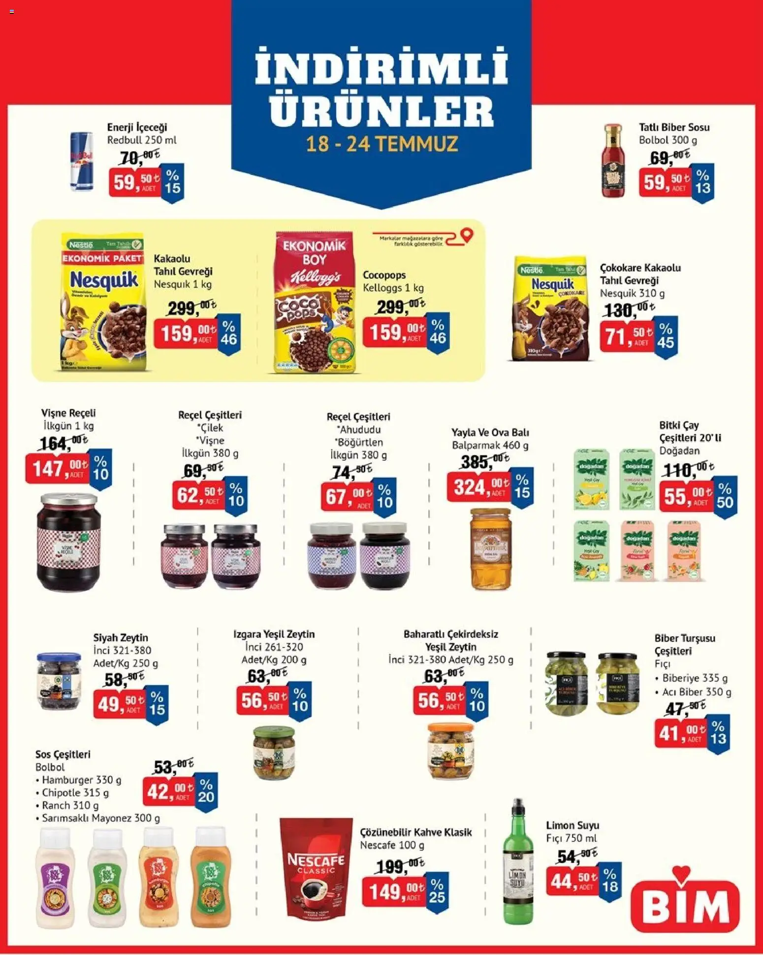 BİM Katalog - 18 Temmuz 2026 tarihinden itibaren geçerlidir | Sayfa: 2 | Ürünler: Kahve, Biber, Acı biber, Zeytin