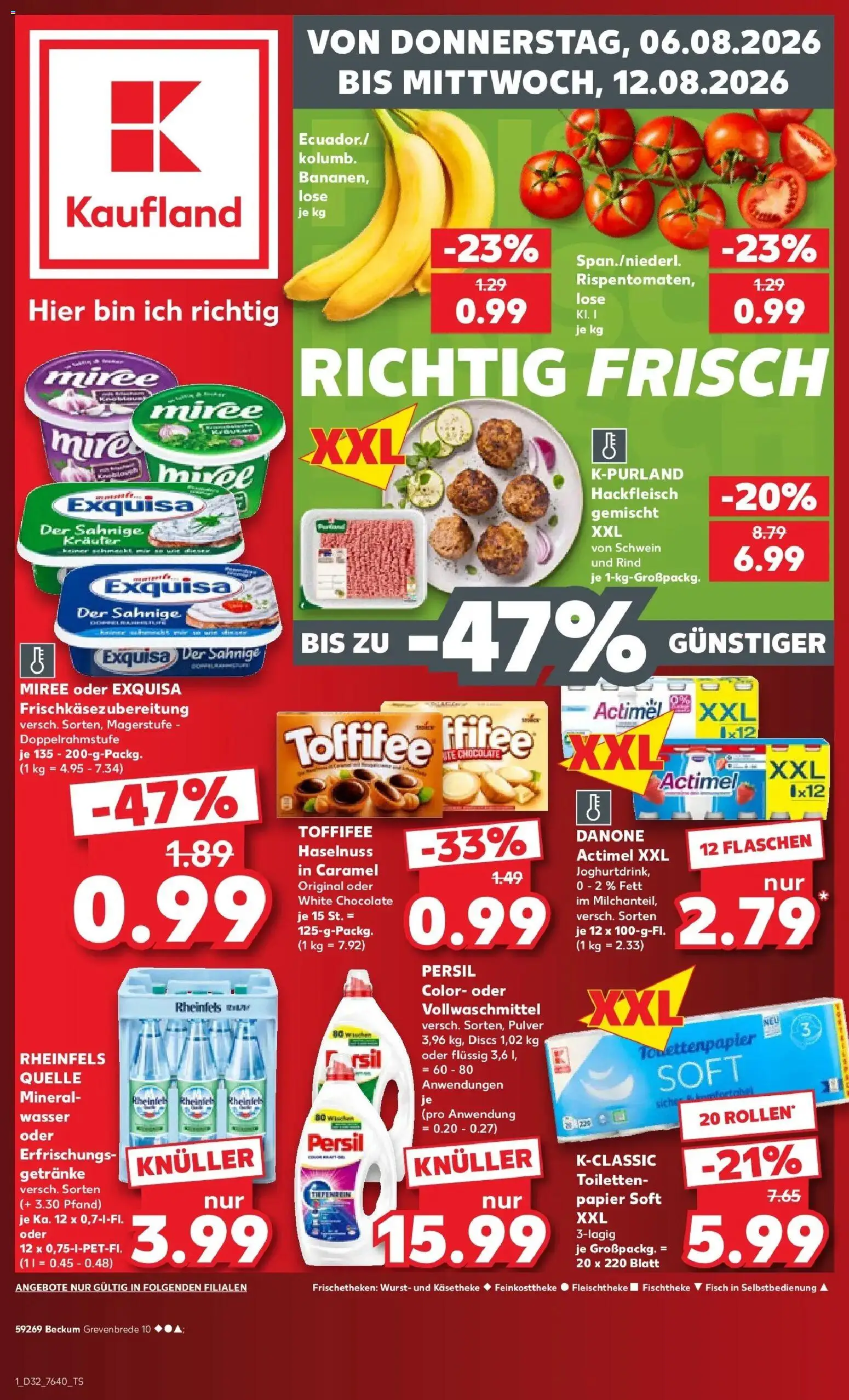 Kaufland Prospekt Beckum – gültig ab 03.08.2026 | Seite: 10 | Produkte: Fisch, Wurst, Toffifee, Persil