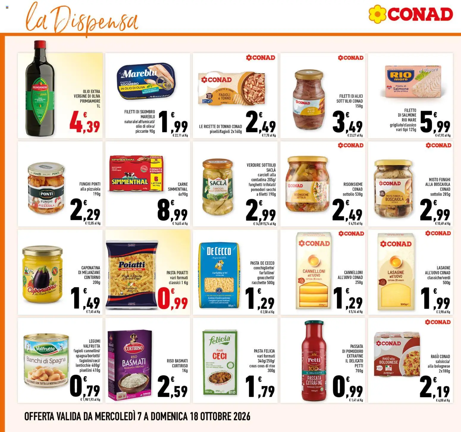 Volantino Conad del 07/10/2026 | Pagina: 16 | Prodotti: Legumi, Lenticchie, Pomodori, Fragranza