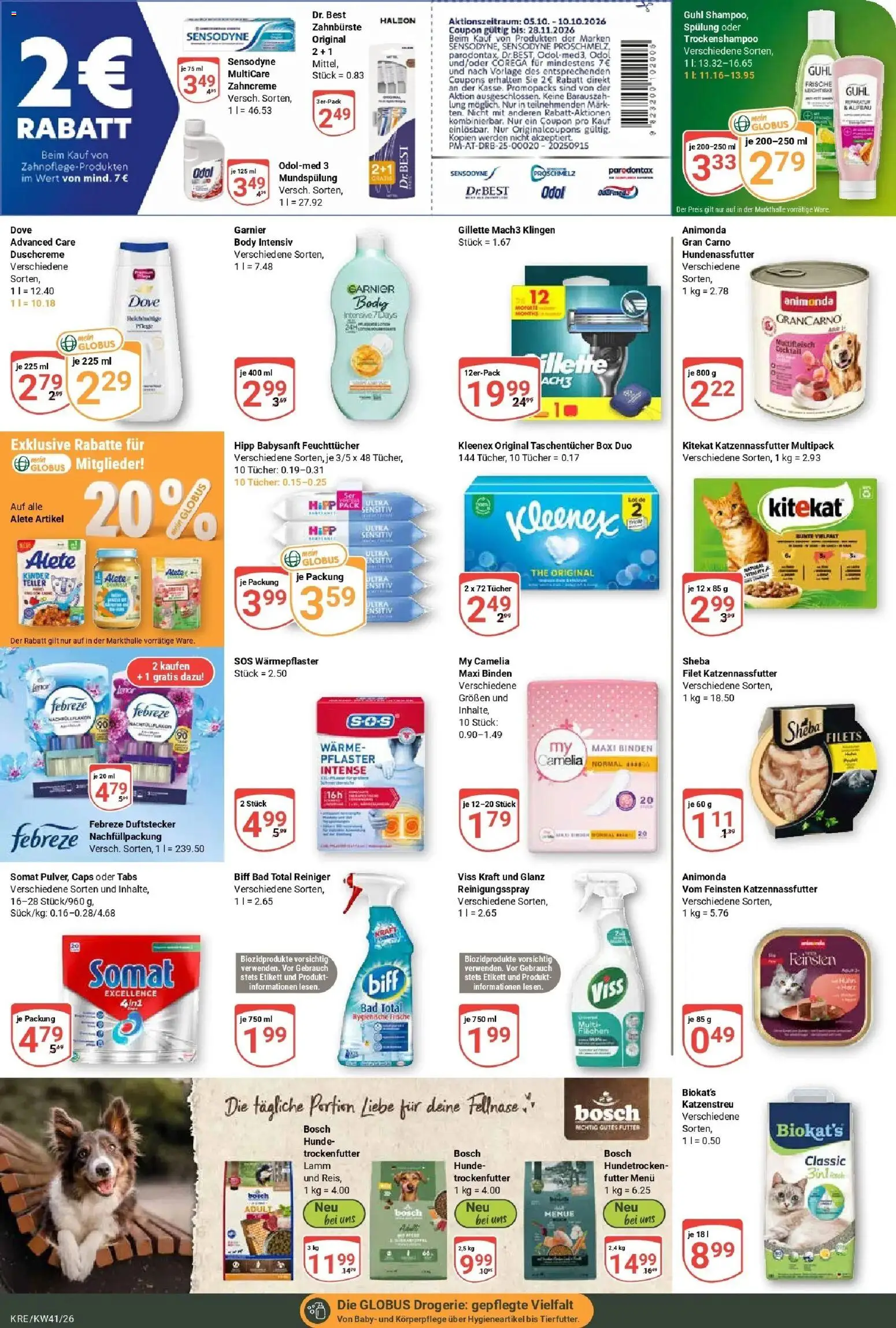 Globus Prospekt Krefeld (ab 05.10.2026) » Angebote online | Seite: 19 | Produkte: Lenor, Bosch, Sheba, Taschentücher