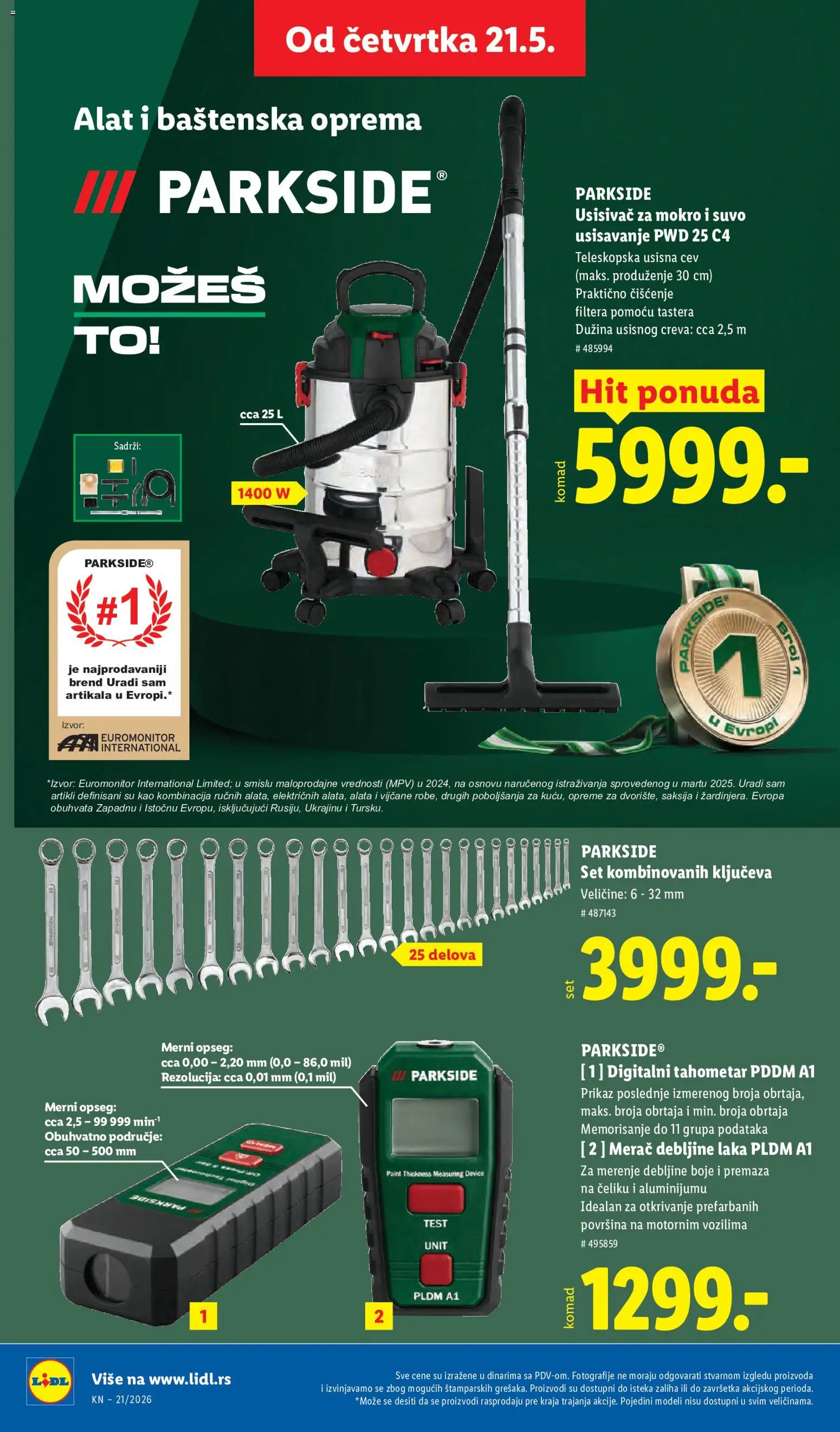 Lidl katalog - važi od 21.05.2026 | Strana: 72 | Proizvode: Usisivač, Parkside, Saksija