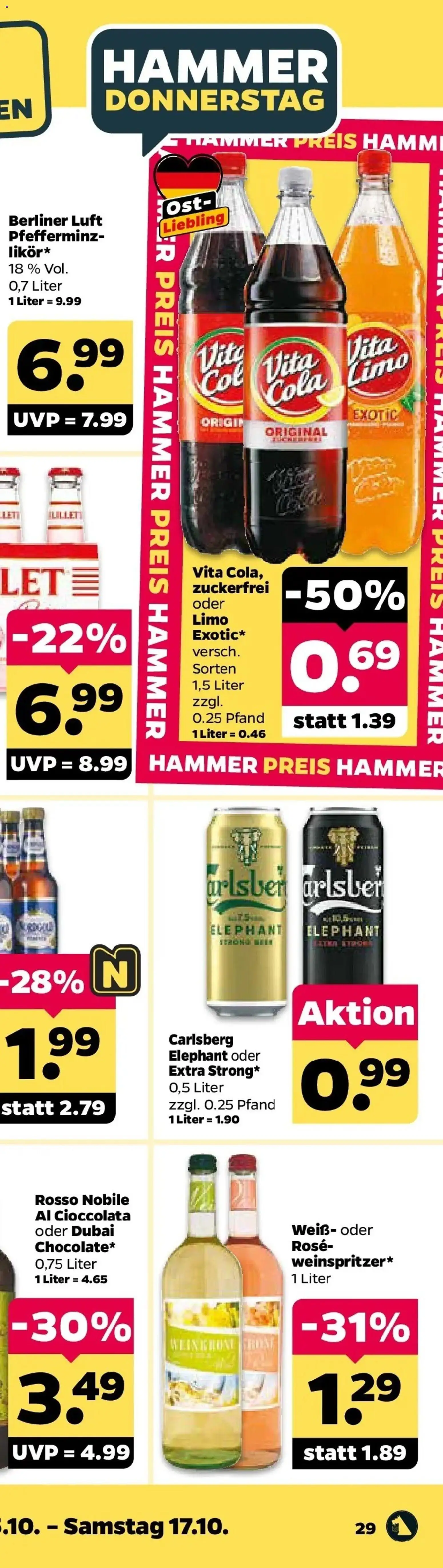 Netto Aktueller Prospekt ab 12.10.2026 → Angebote nächste Woche | Seite: 72 | Produkte: Berliner, Carlsberg, Cola, Vita cola