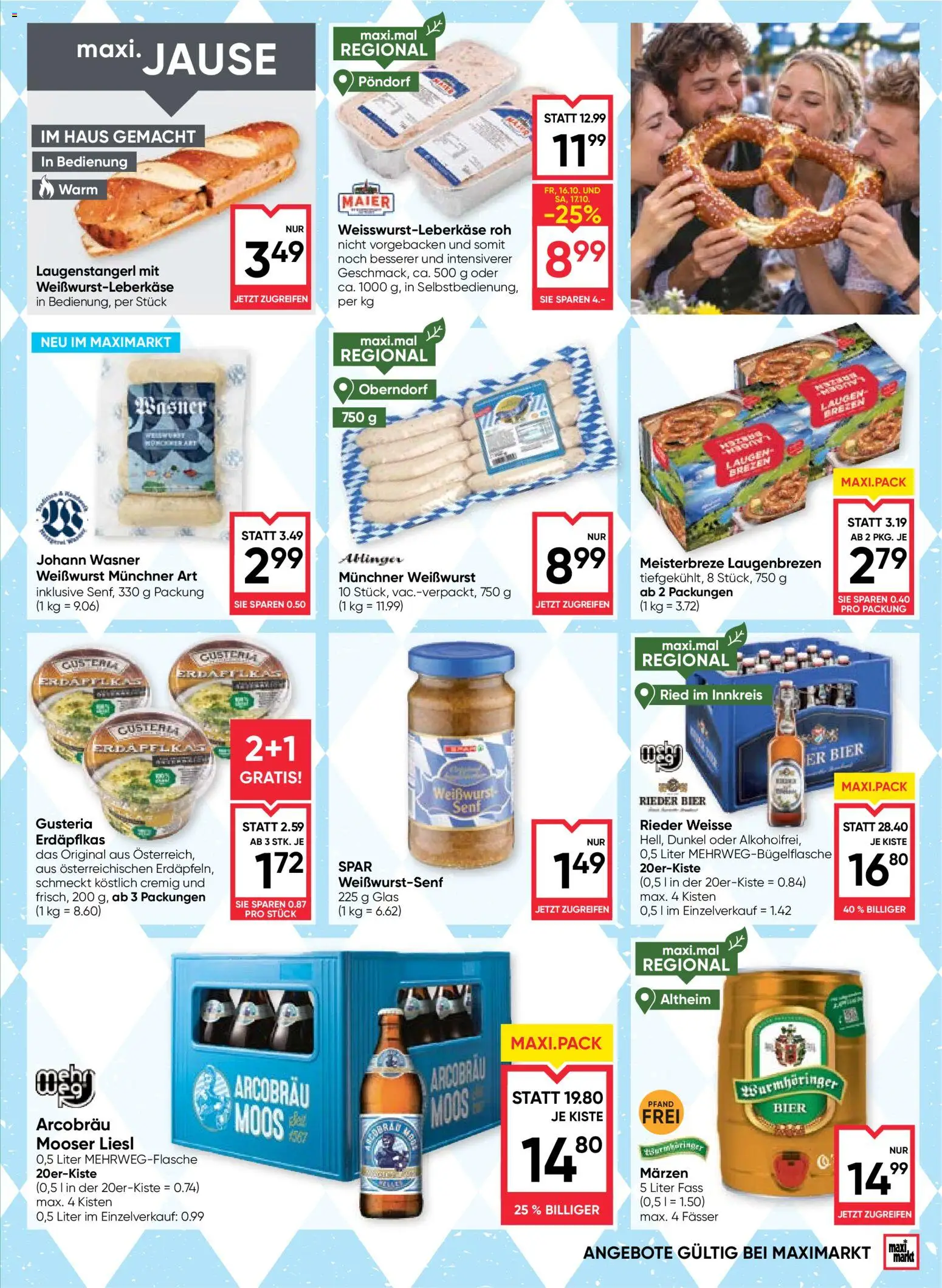 Maximarkt Flugblatt gültig ab 15.10.2026 | Seite: 7 | Produkte: Wurst, Bier