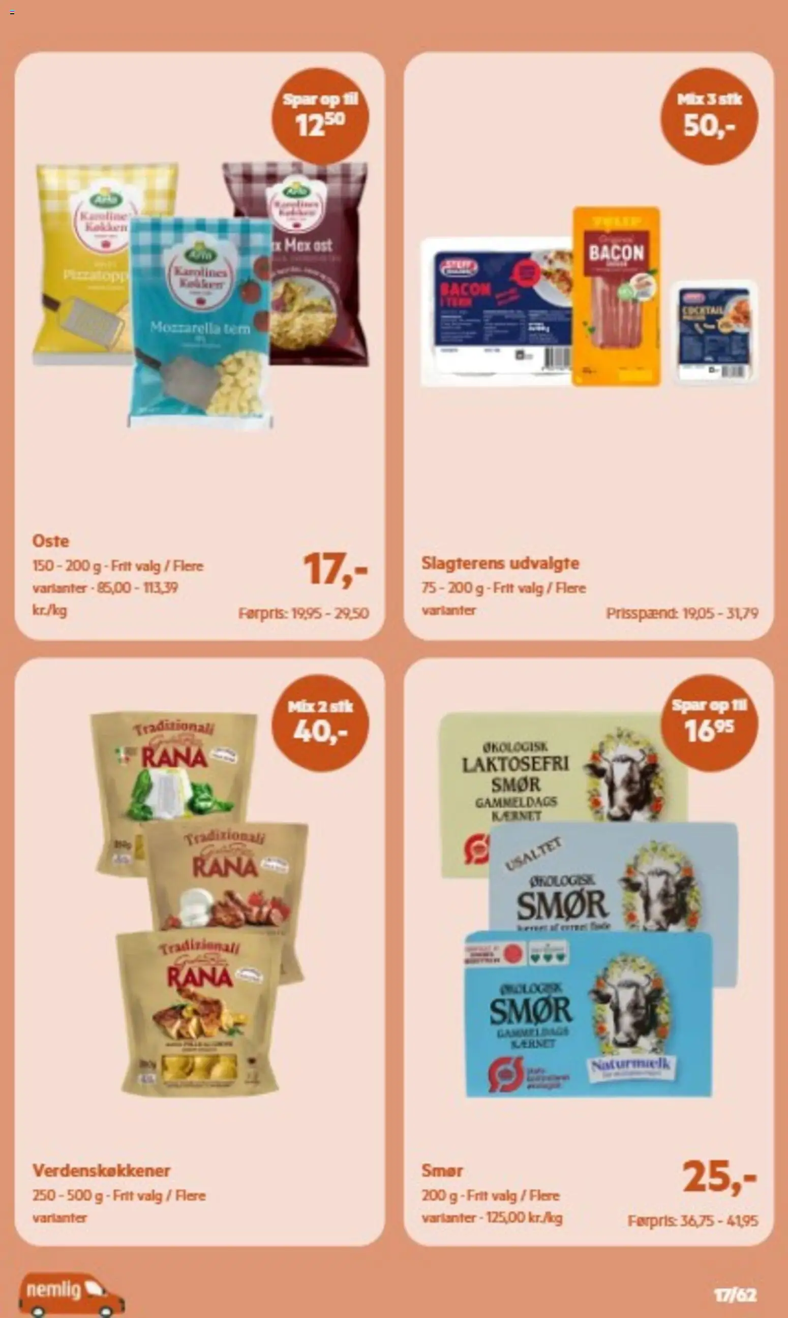 Nemlig tilbudsavis – gyldig fra 30/09/2026 | Side: 17 | Produkter: Smør, Bacon, Mozzarella
