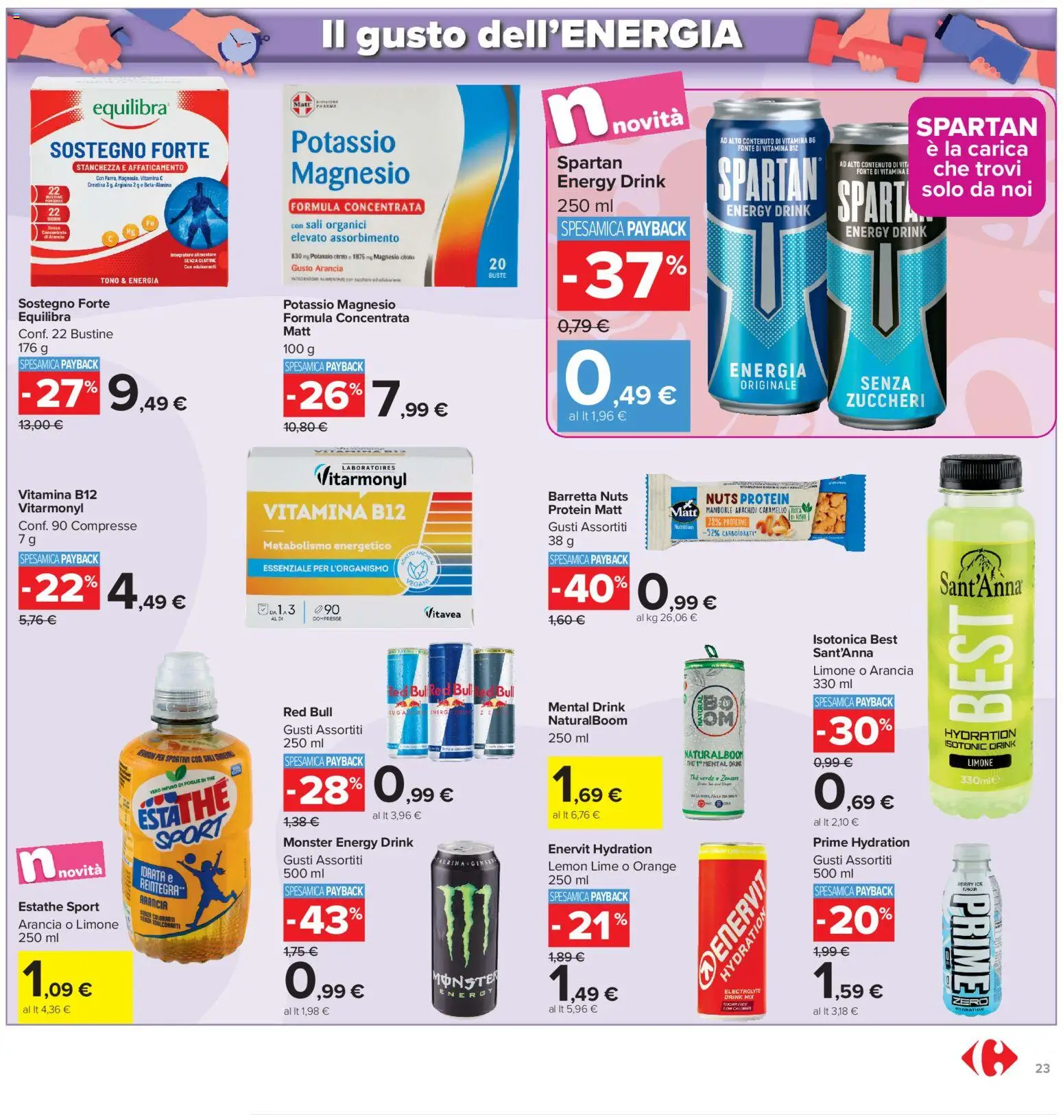 Volantino Carrefour del 13/07/2026 | Pagina: 23 | Prodotti: Limone, Lime, Arachidi, Red Bull