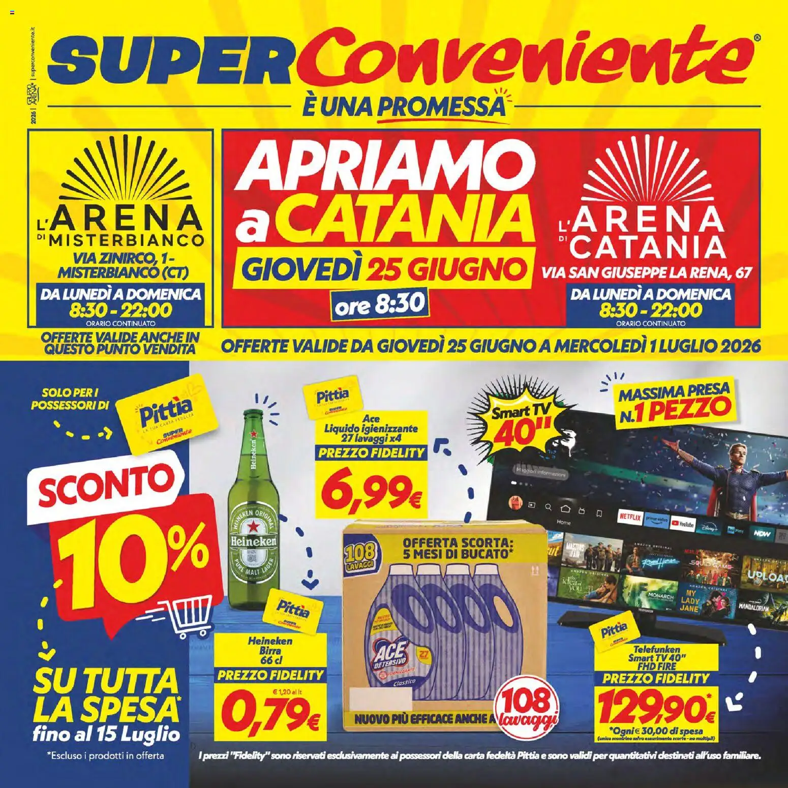 Volantino SuperConveniente del 25/06/2026 | Pagina: 1 | Prodotti: TV, Video, Heineken, Presa