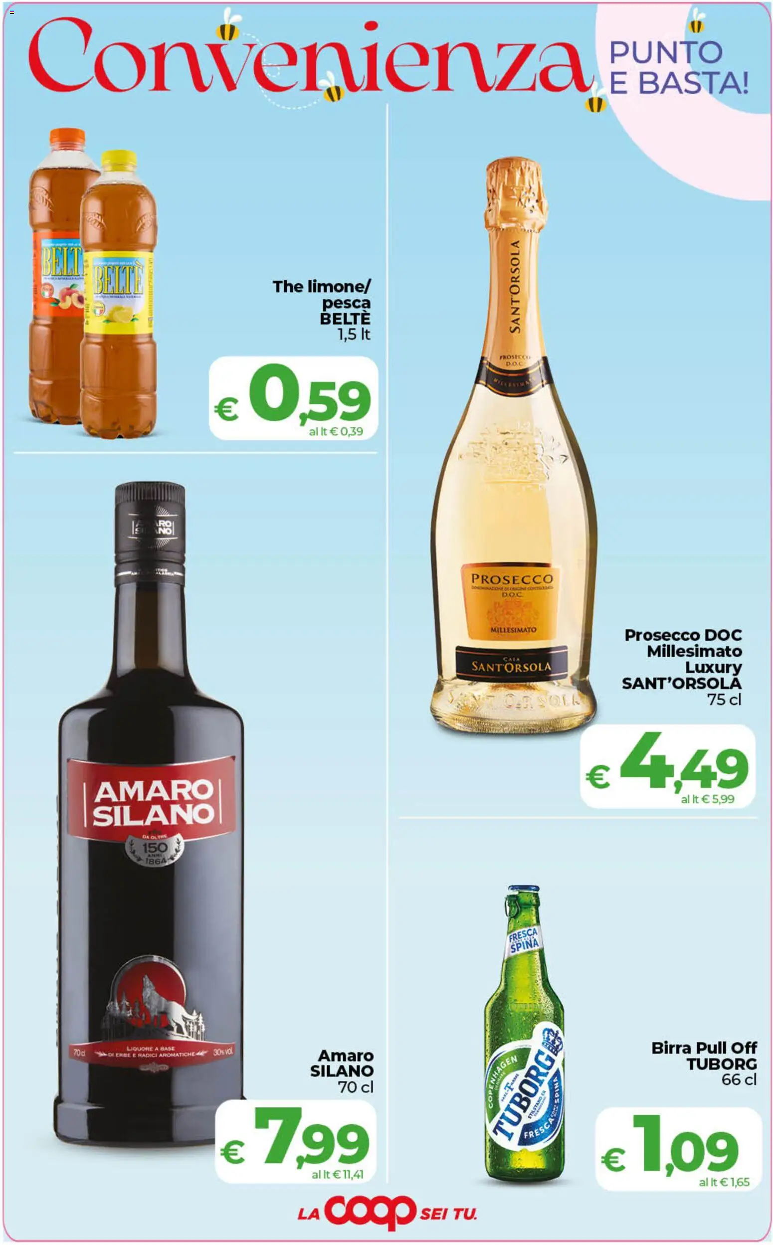Volantino COOP del 29.05.2026 | Pagina: 4 | Prodotti: Pesca, The, Liquore, Amaro