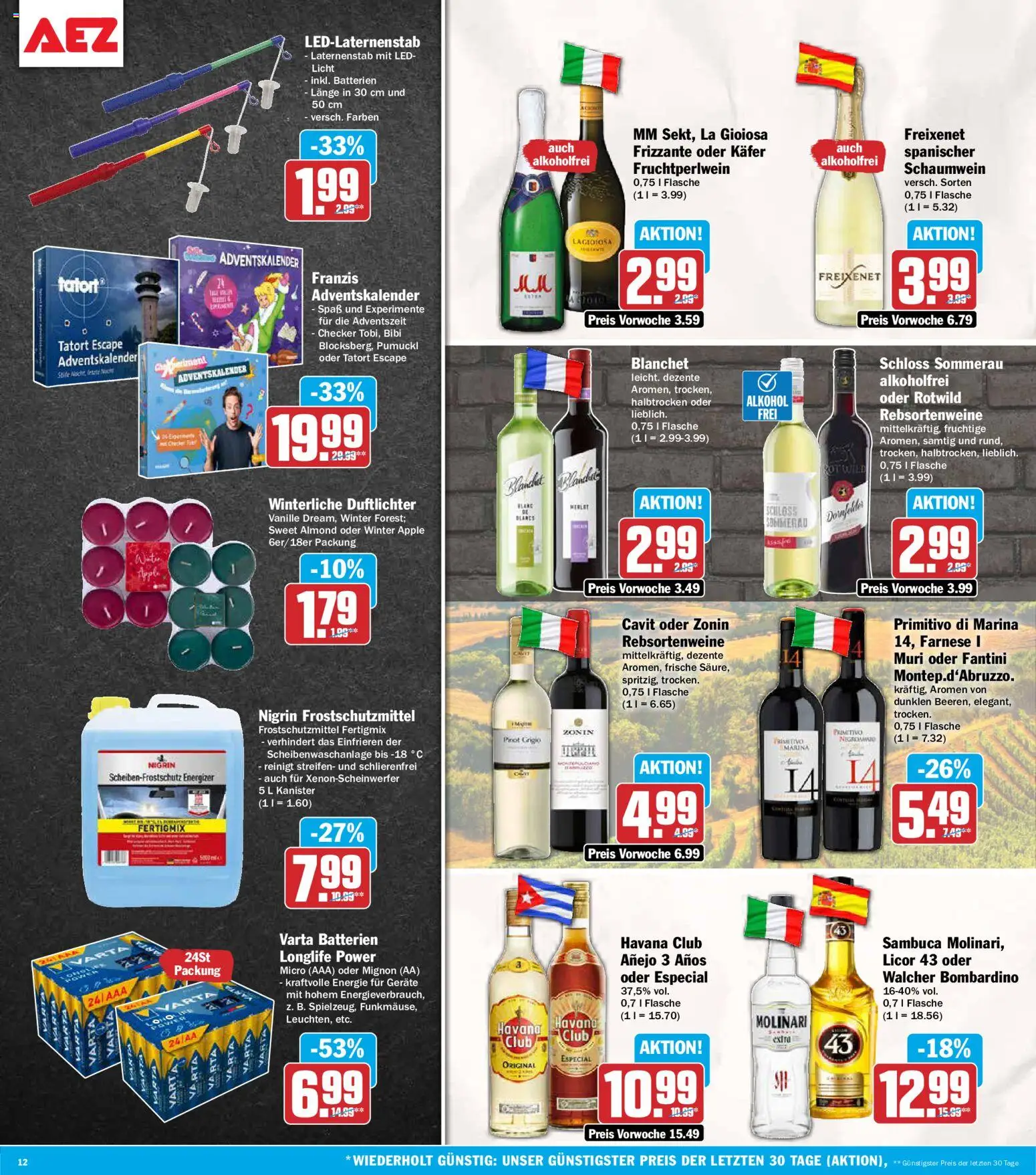 AEZ Prospekt – gültig ab 02.11.2026 | Seite: 12 | Produkte: Havana club, Sambuca, Apple, Vanille