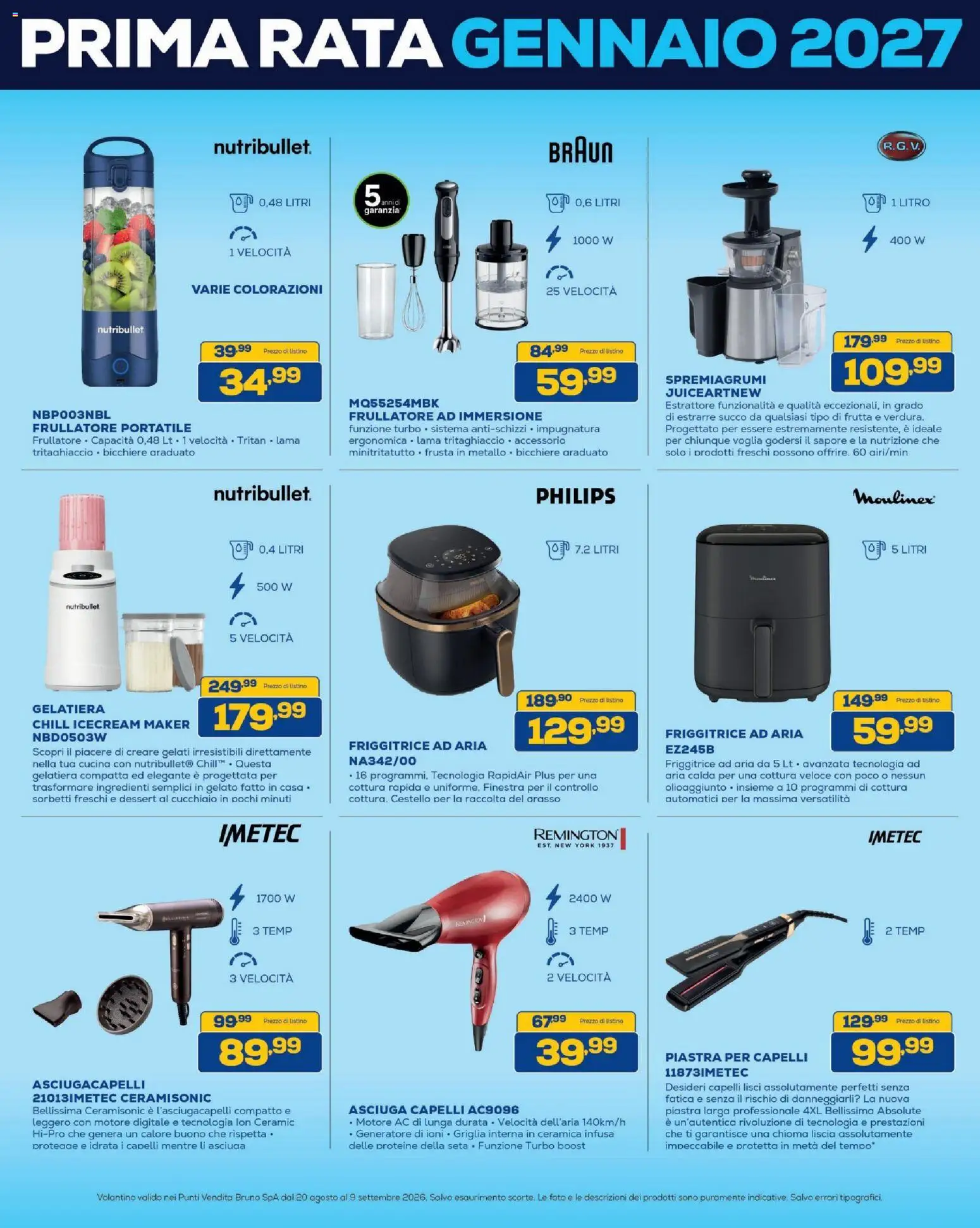 Volantino BRUNO del 20/08/2026 | Pagina: 30 | Prodotti: Ingredienti, Generatore, Piastra per capelli, Dessert