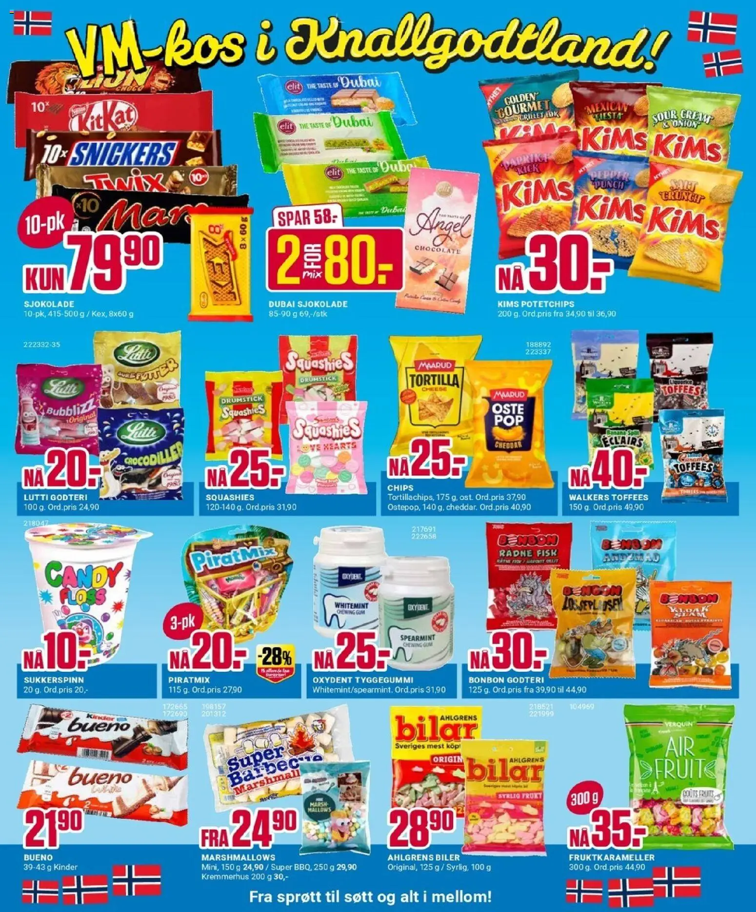 {H1} | Side: 2 | Produkter: Sjokolade, Godteri, Løk, Tejp