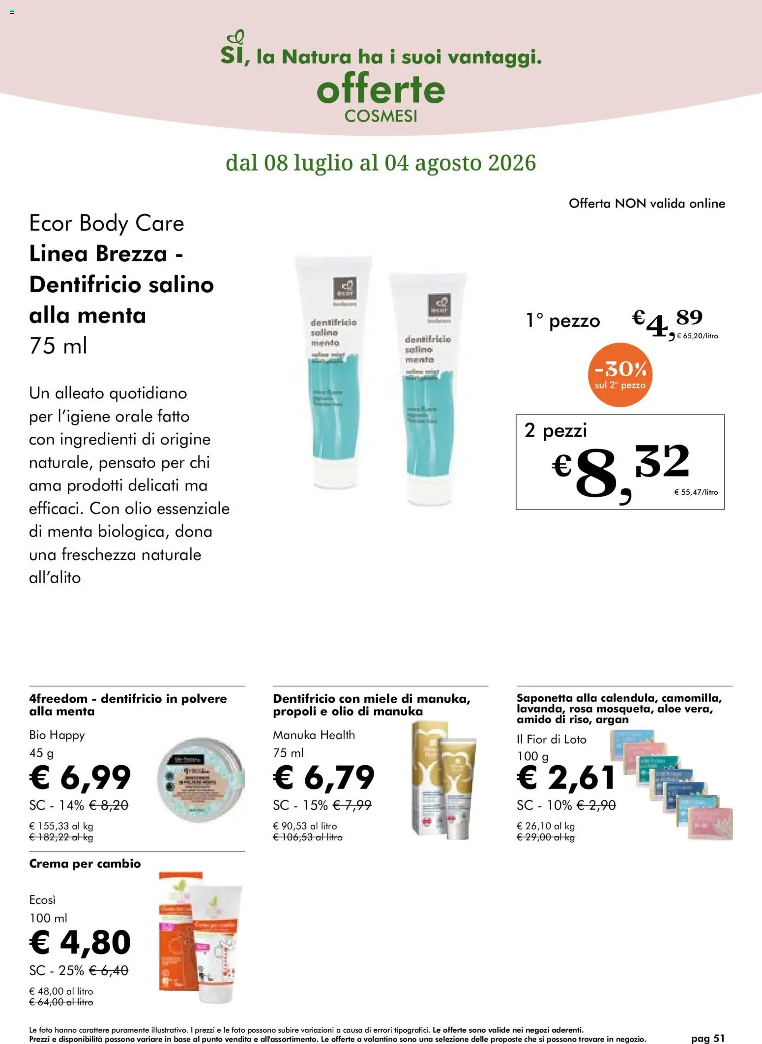 Volantino Natura Sì del 08/07/2026 | Pagina: 51