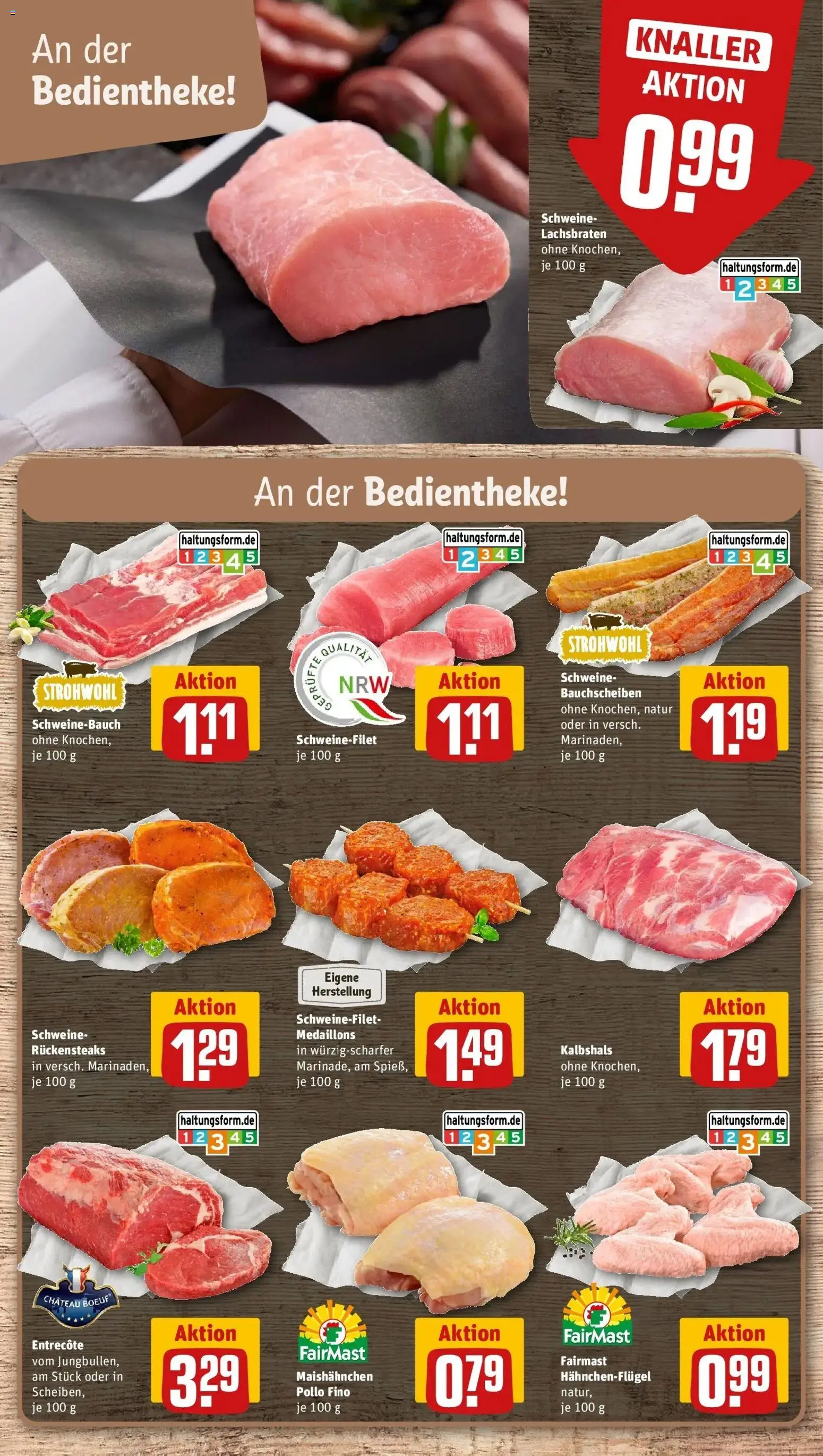 Rewe Prospekt Tönisvorst / St. Tönis – gültig ab 13.07.2026 | Seite: 8 | Produkte: Schweinebauch, Entrecote, Schweinefilet
